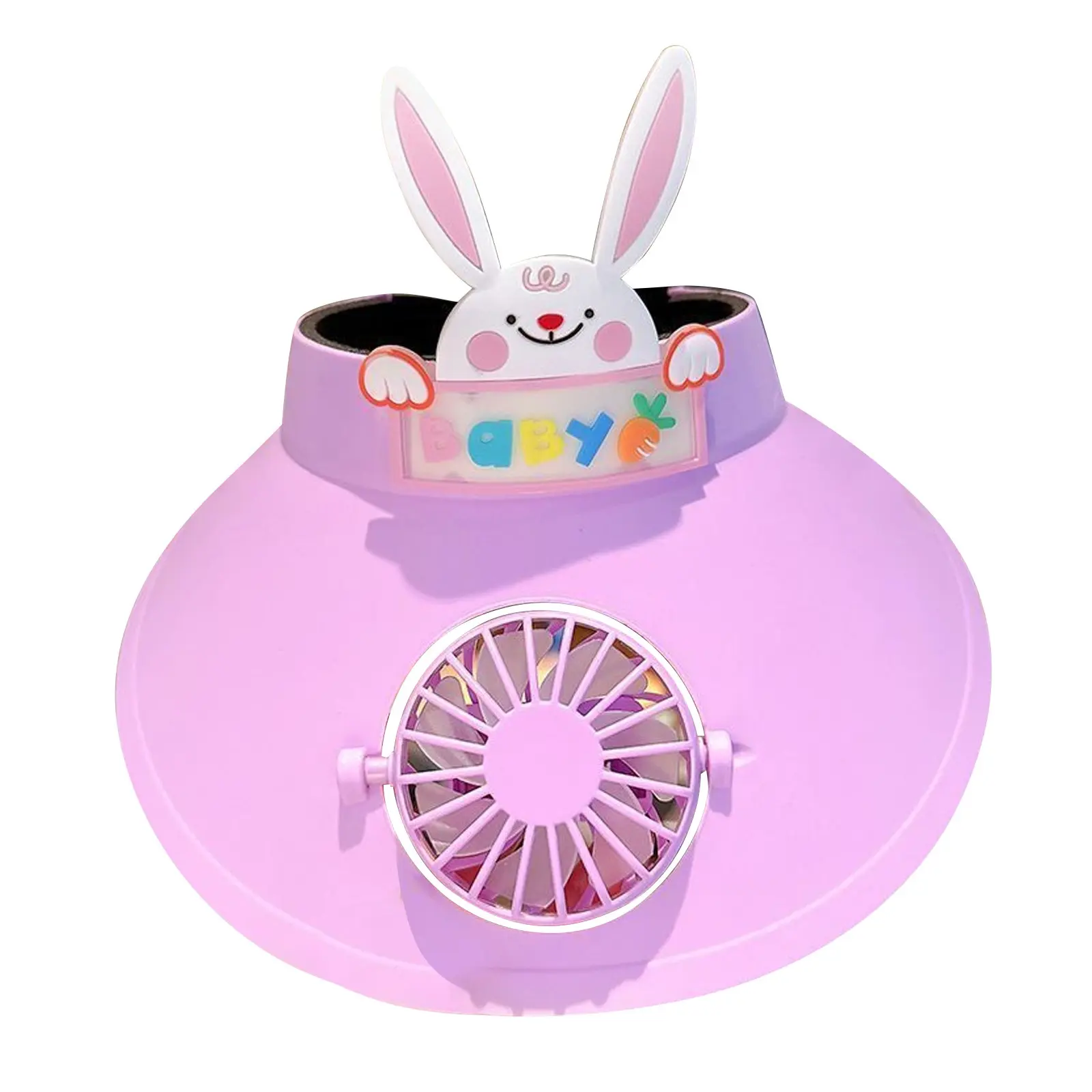 2-14 Years Old New Rabbit Ear Fan Girls and Boys Outdoor Empty Top Hat for Children's Sunshade and Sunscreen Hat with Fan Summer