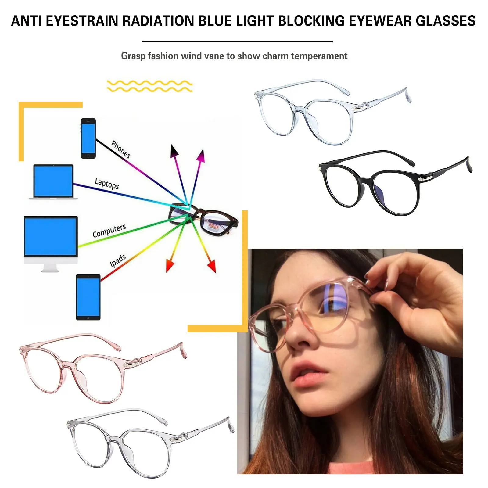 Decorative Glasses Gaming Glasses Computer Anti-fatigue Blue Light Blocking Filter Eyeglasses Woman And Men's Glasses Очки