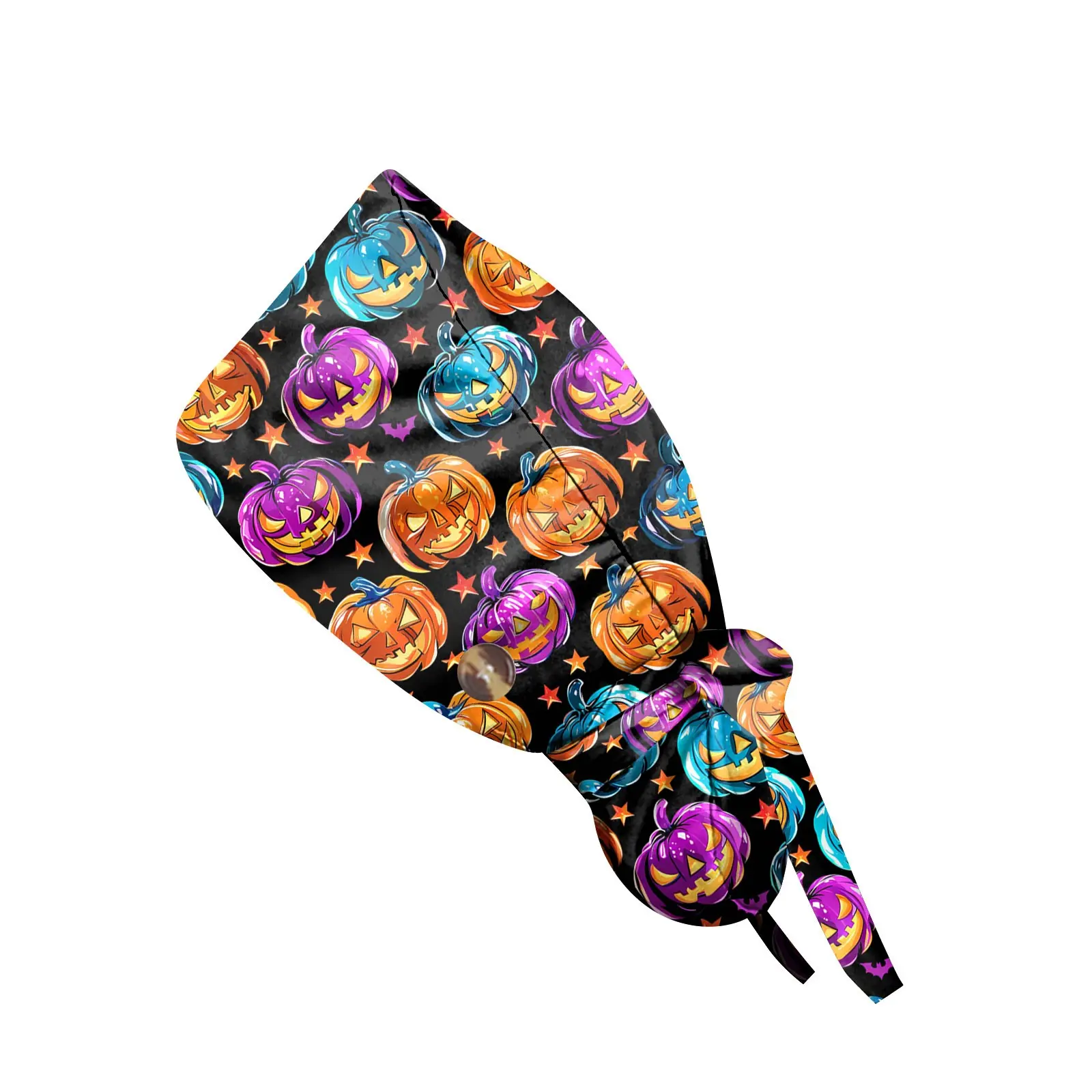 Working Cap With Button Adjustable Ponytail Holder Long Hair Hat Cotton Tie Back Hats One Size Ribbon Tie for Women Men