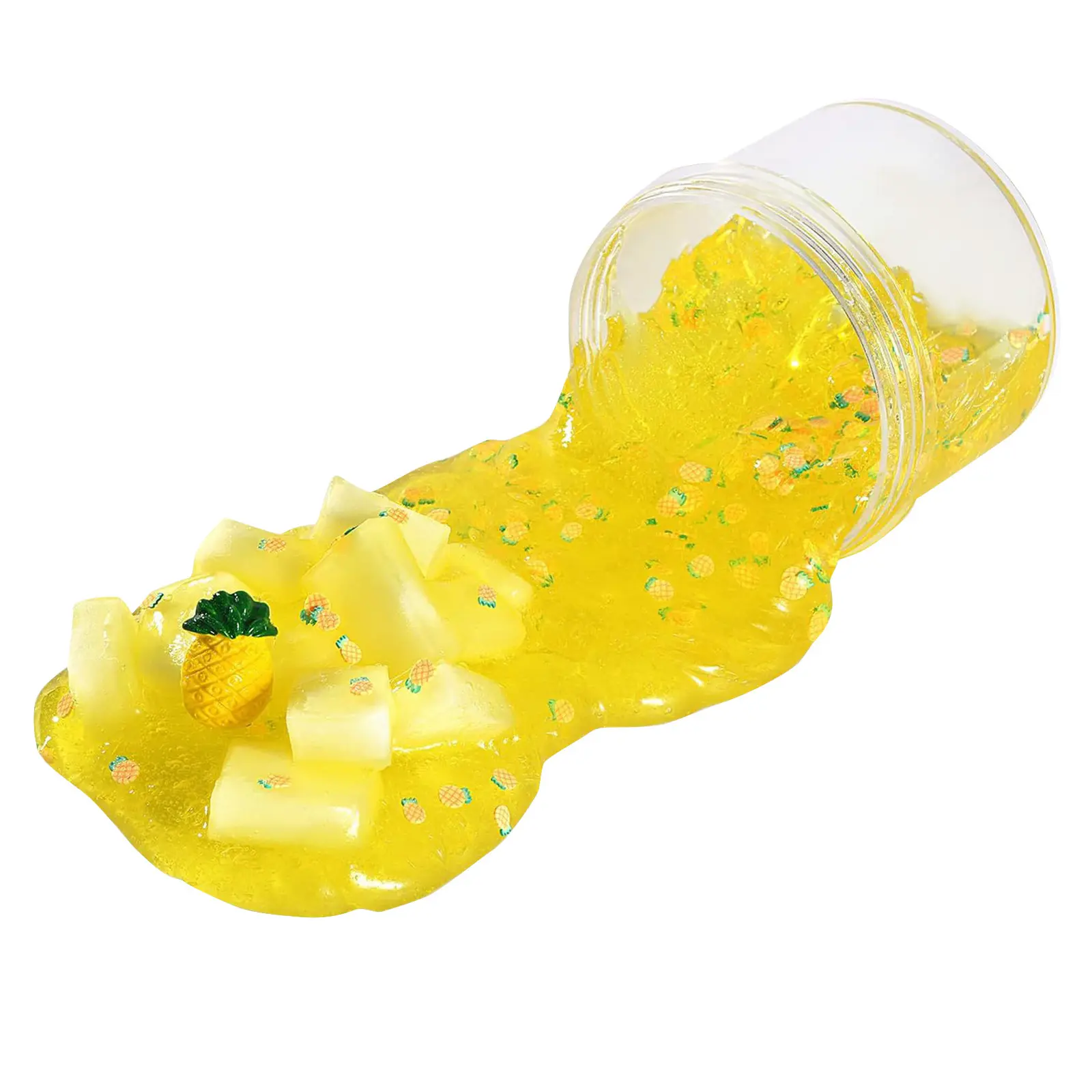 New Transparent Slime Charms Kit for Kid Crystal Mud Cow Head Glue Colored Mud Fruit Clay Sand Decompression Toy Slime Fluffy