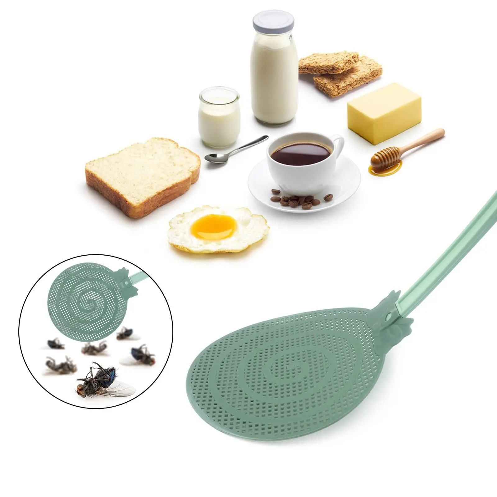 Durable Mesh Fly Swatter Plastic Long Handle Mosquito Killer Manual Multi-function Household Summer Mosquito Swatter