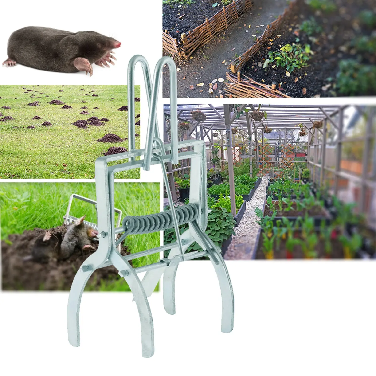 1pcs Handleless Mole Clamp Steel Mole Catcher Trap Suitable For Lawns Outdoor Courtyards Kitchen Home Office House Farm