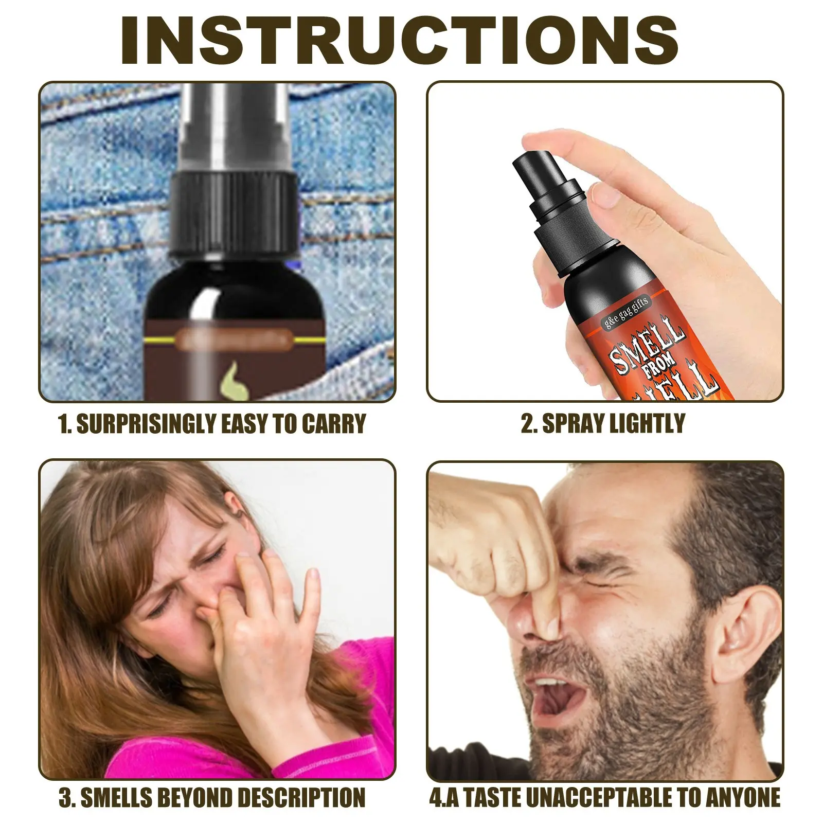 90ml Poop Spray Creative Liquid Fart Gag Prank Joke Spray Funny Halloween Toy Stink Bomb Extra Strong Smelly Stinky Gas Spray