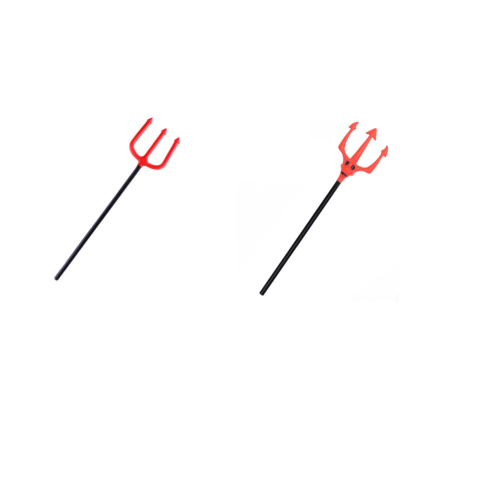 Devil Pitchfork Prop Plastic Devil Halloween Costume Accessories Red Fork Staff Masquerade Cosplay Party Supplies For Adults Kid