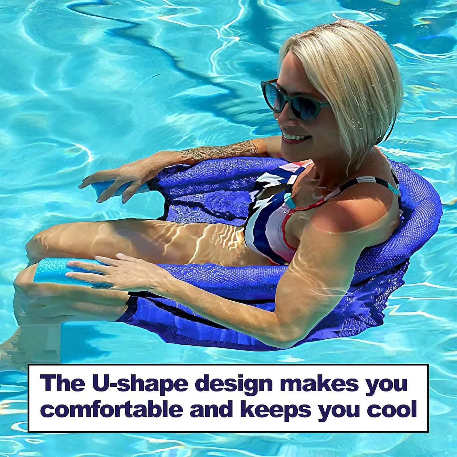 Float Pool Chair Float Lounger Recliner Water Chair Inflatable Floating Ring Hammock Pool Mattress Swimming Pool Accessories