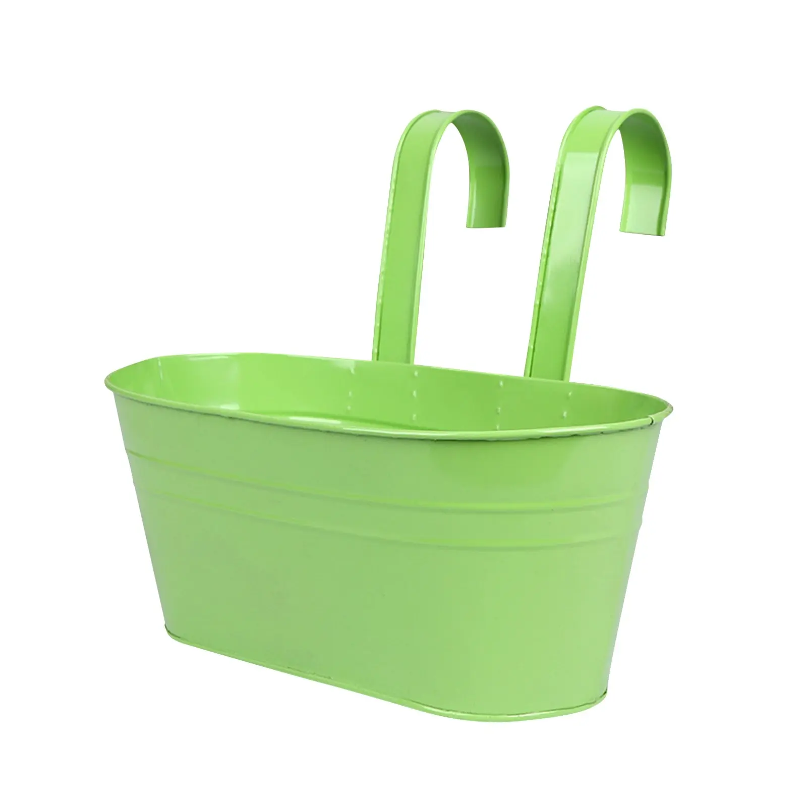 Metal Iron Hanging Flower Pots Balcony Planter with Detachable Hook, Durable Herb Pots Perfect for Fence Home Decor
