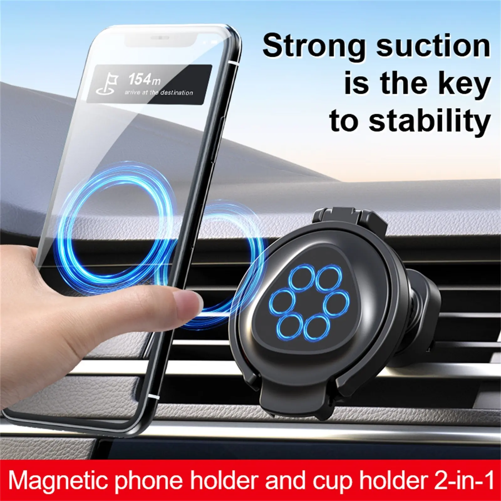 New Car Water Cup Holder Multi-Functional Collapsible Car Air Outlet Beverage Holder Ashtray Fixed Frame Cross-Border