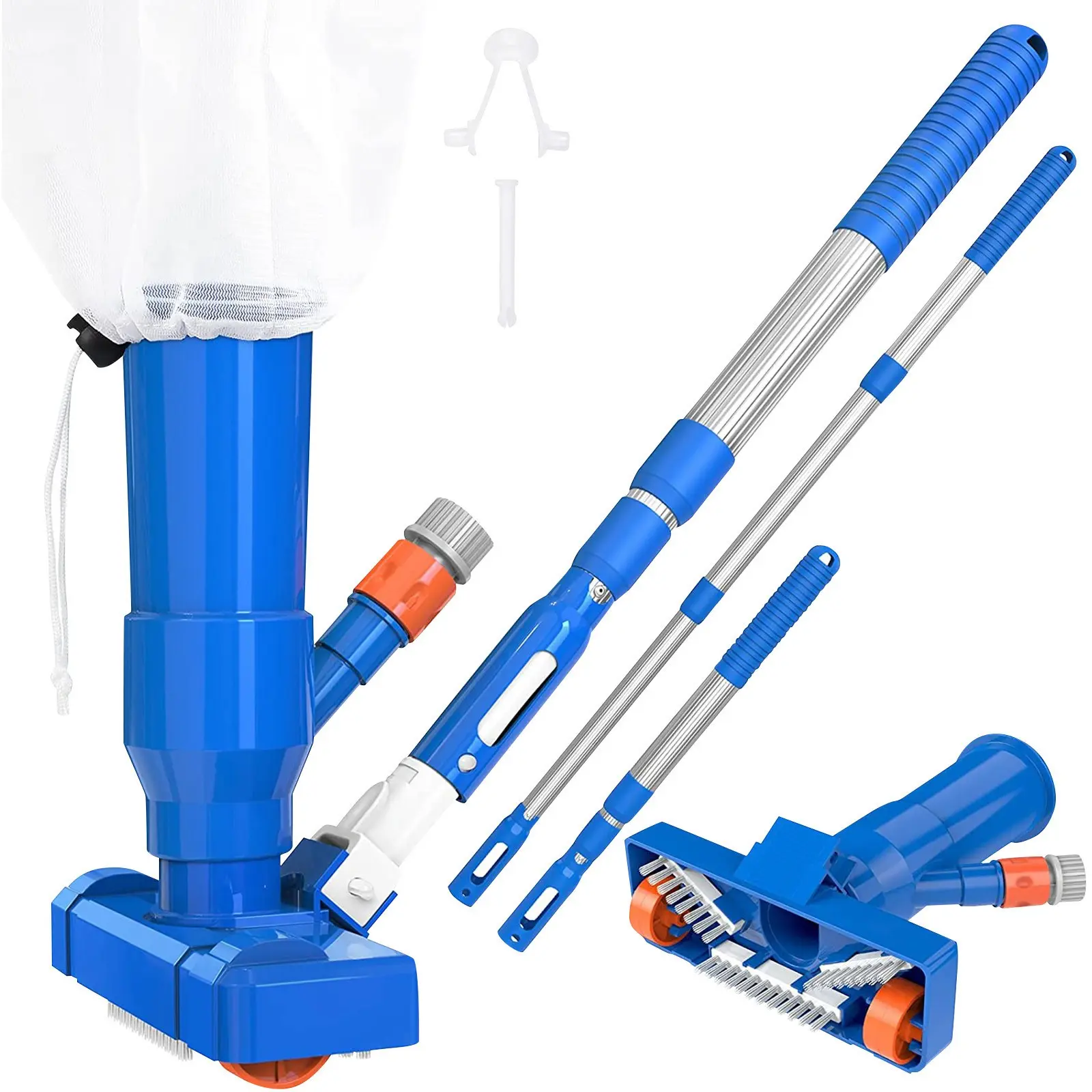 Brush Portable Pool Vacuum Handheld Vacuum Telescopic Pole Pool Vacuum Cleaner Useful Durable Swimming Pool Jet Cleaner Ponds