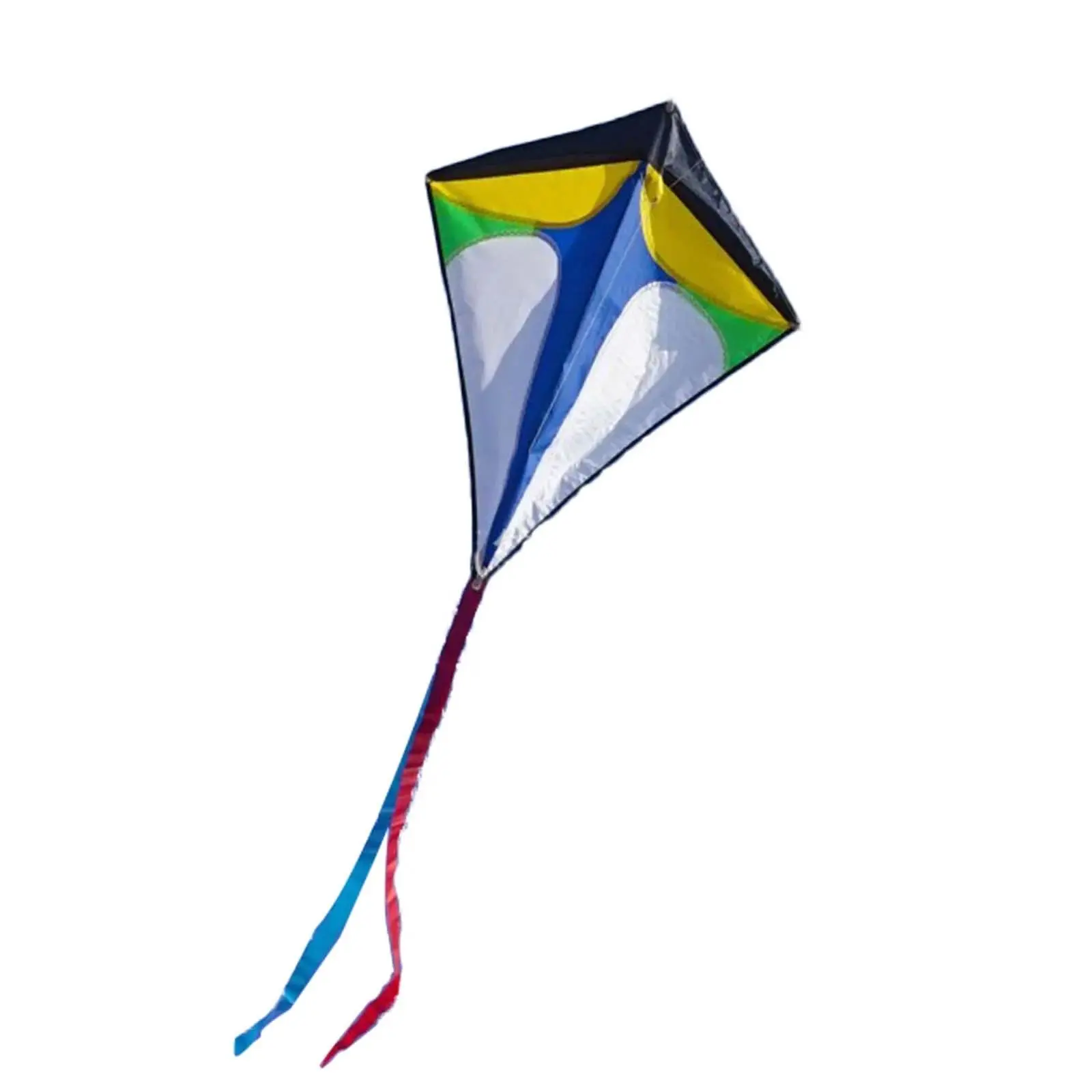 Diamond Shaped Kite with Long Tail Colorful Flight Kite Easy To Fly Primary Stunt Kite Enhance Coordination for Children Kids