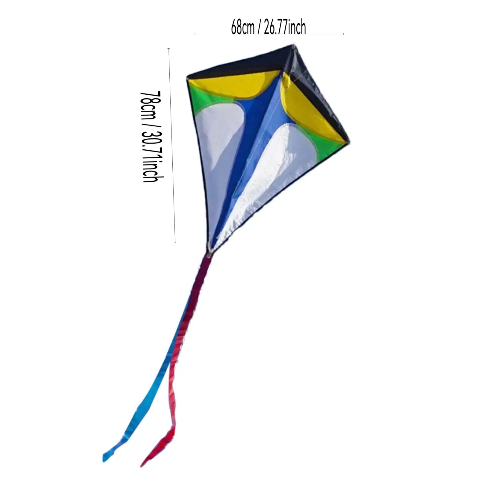 Diamond Shaped Kite with Long Tail Colorful Flight Kite Easy To Fly Primary Stunt Kite Enhance Coordination for Children Kids