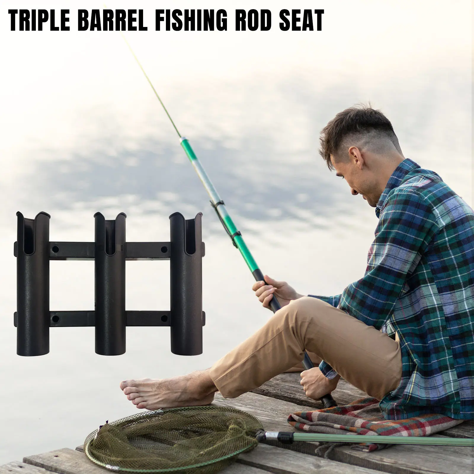 Mount Rod Holder 3 Link Tube Fishing Pole Holder Quick Release for Boat Marine Firmly Install Portable Kayak Yacht Tackle