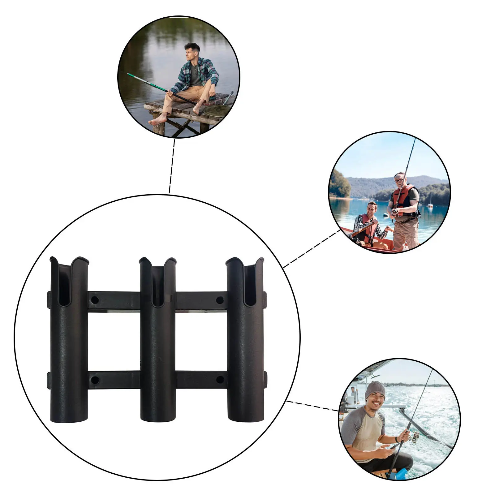 Mount Rod Holder 3 Link Tube Fishing Pole Holder Quick Release for Boat Marine Firmly Install Portable Kayak Yacht Tackle