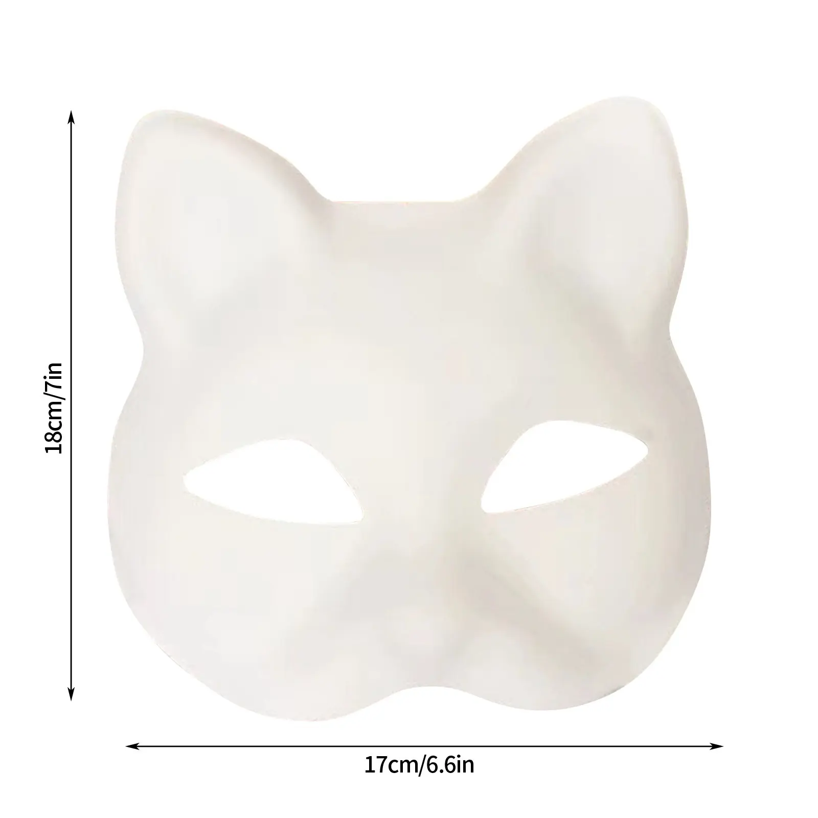5/10pcs Paper Blank White Mask Halloween Cosplay Cat Fox DIY Paintable Half Face Mask Animal Costume Party Decorate Craft Prop
