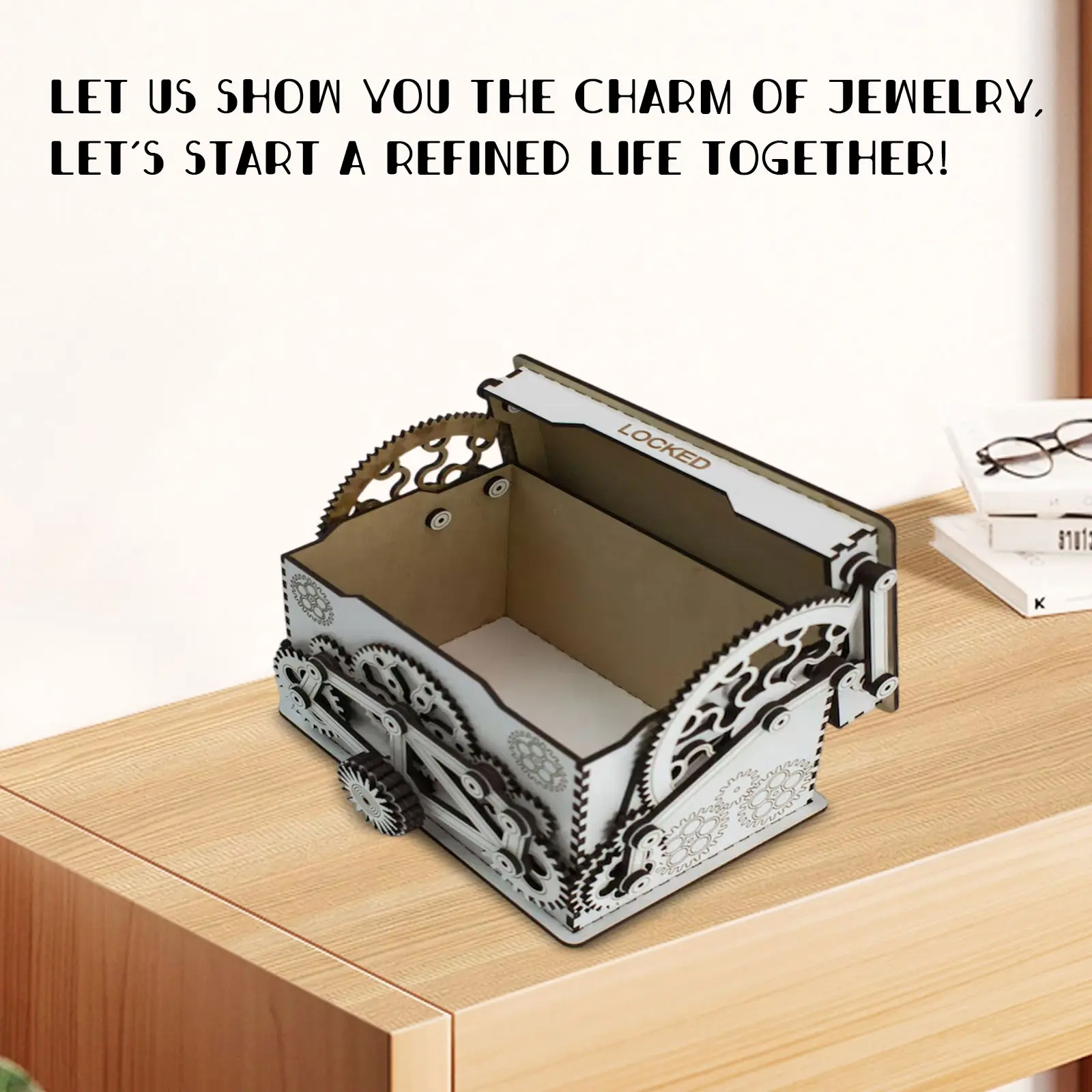 Wooden Wedding Card Box Wedding Decoration Supplies DIY Mr&Mrs Couple Flower Pattern Envelope Sign Cards Wood Box