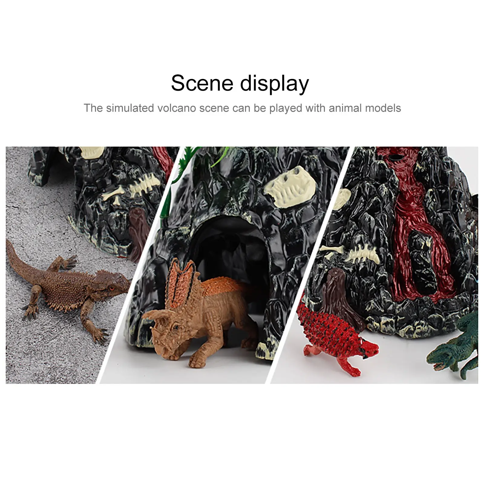 Simulation Volcano Model Spray Light Dinosaur Sound Model Toy Accessories Science Nature Toys