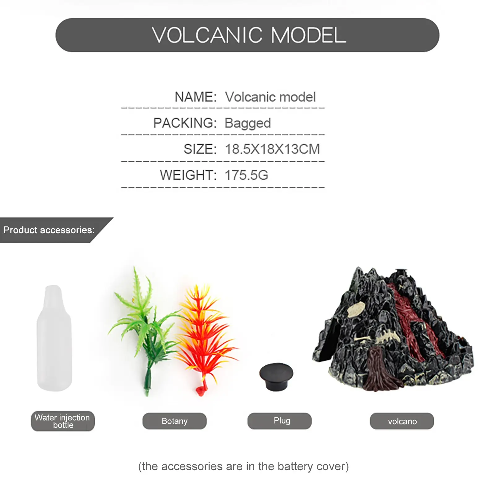 Simulation Volcano Model Spray Light Dinosaur Sound Model Toy Accessories Science Nature Toys