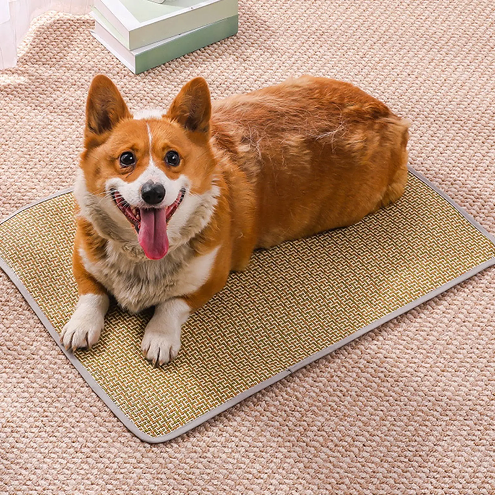 Summer Cooling Gel Pad for Dogs Cats Non Slip Pet Mat Heat Relief Washable Bamboo Bedding Indoor Outdoor Use
