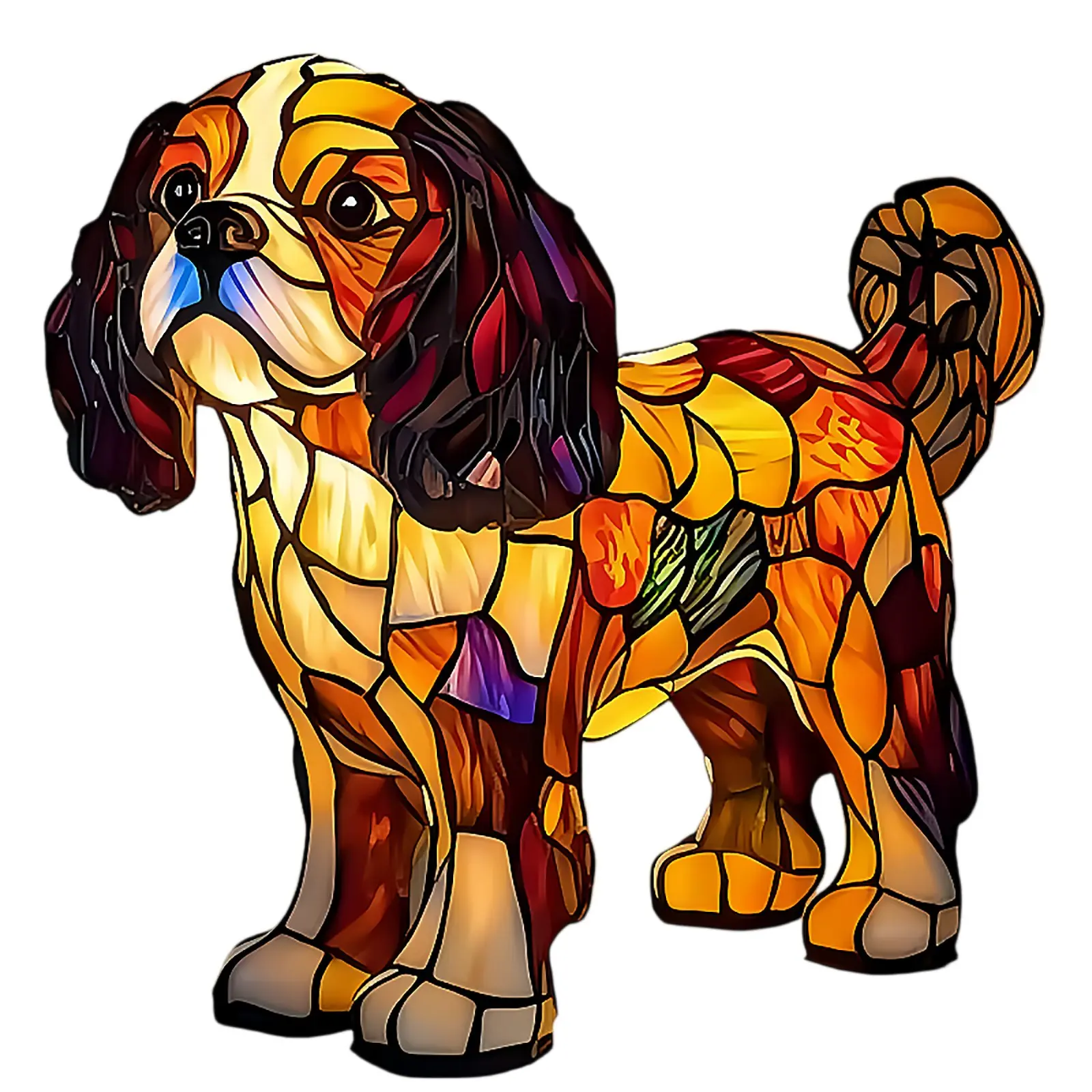 Colored Resin Animal LED light,Stained French Tabletop Night Light,Cute Pet Dog Themed LED Table Lamp,Cozy bedroom Ornaments