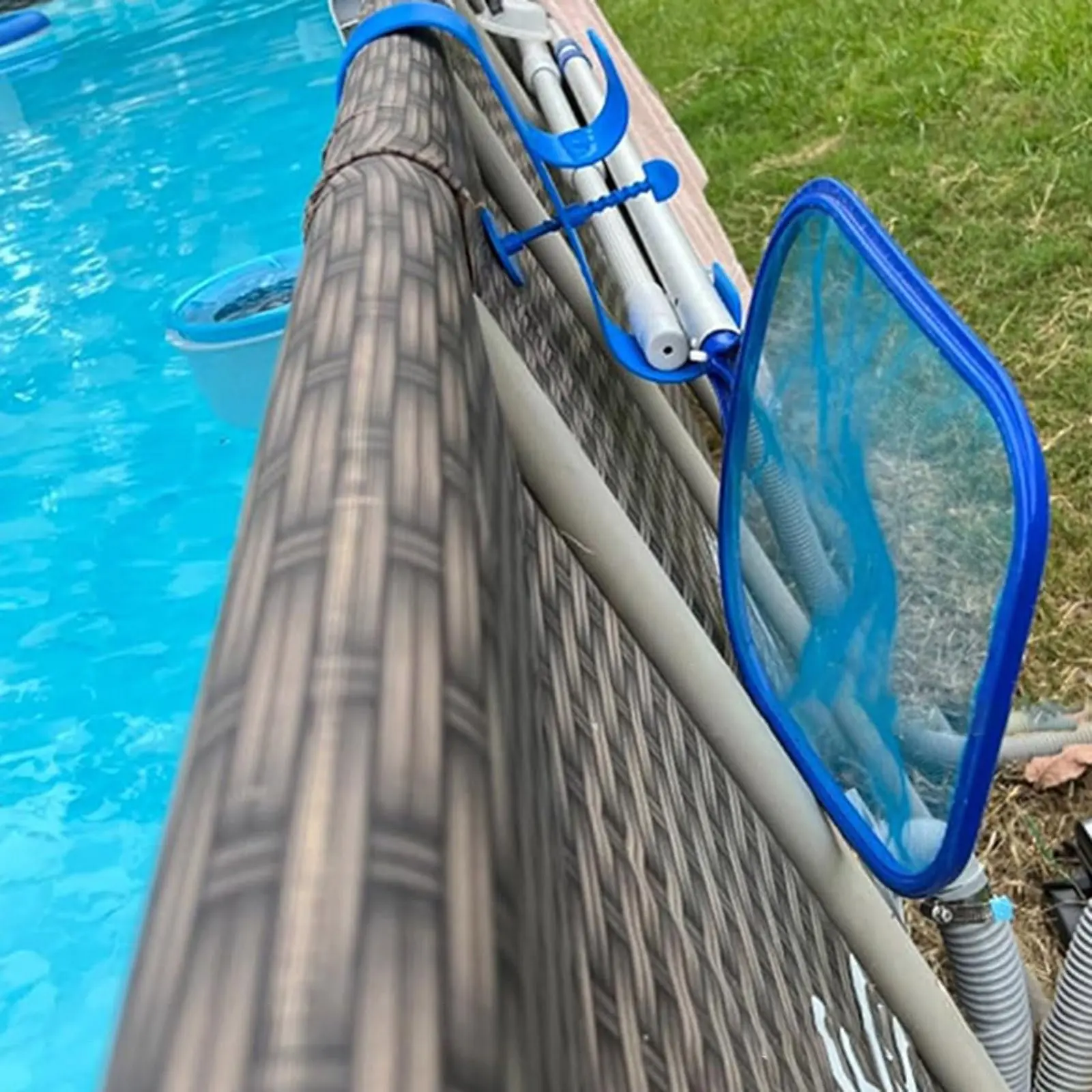 Pool Pole Hanger Pool Deck Accessories With Double Hook Pool Skimmer Hook Pool Skimmer Hook Telescopic Adjustable Fence Hooks