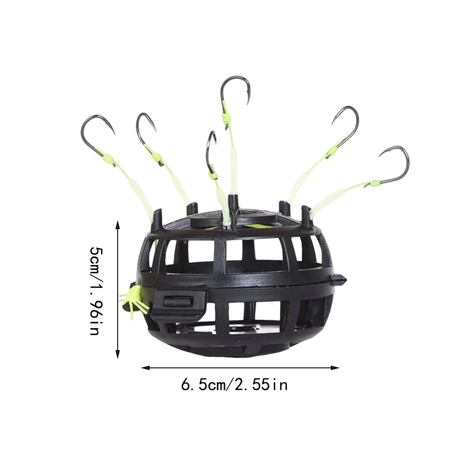 String Hook Fishing Bait Cage 6 Hook Carbon Steel Line Group Feeder Sinker New Design Square Bait Shape Fishing Spring Bait Cage