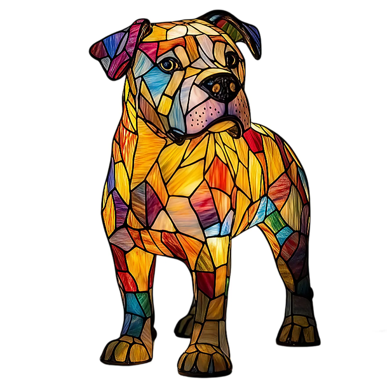 Colored Resin Animal LED light,Stained French Tabletop Night Light,Cute Pet Dog Themed LED Table Lamp,Cozy bedroom Ornaments