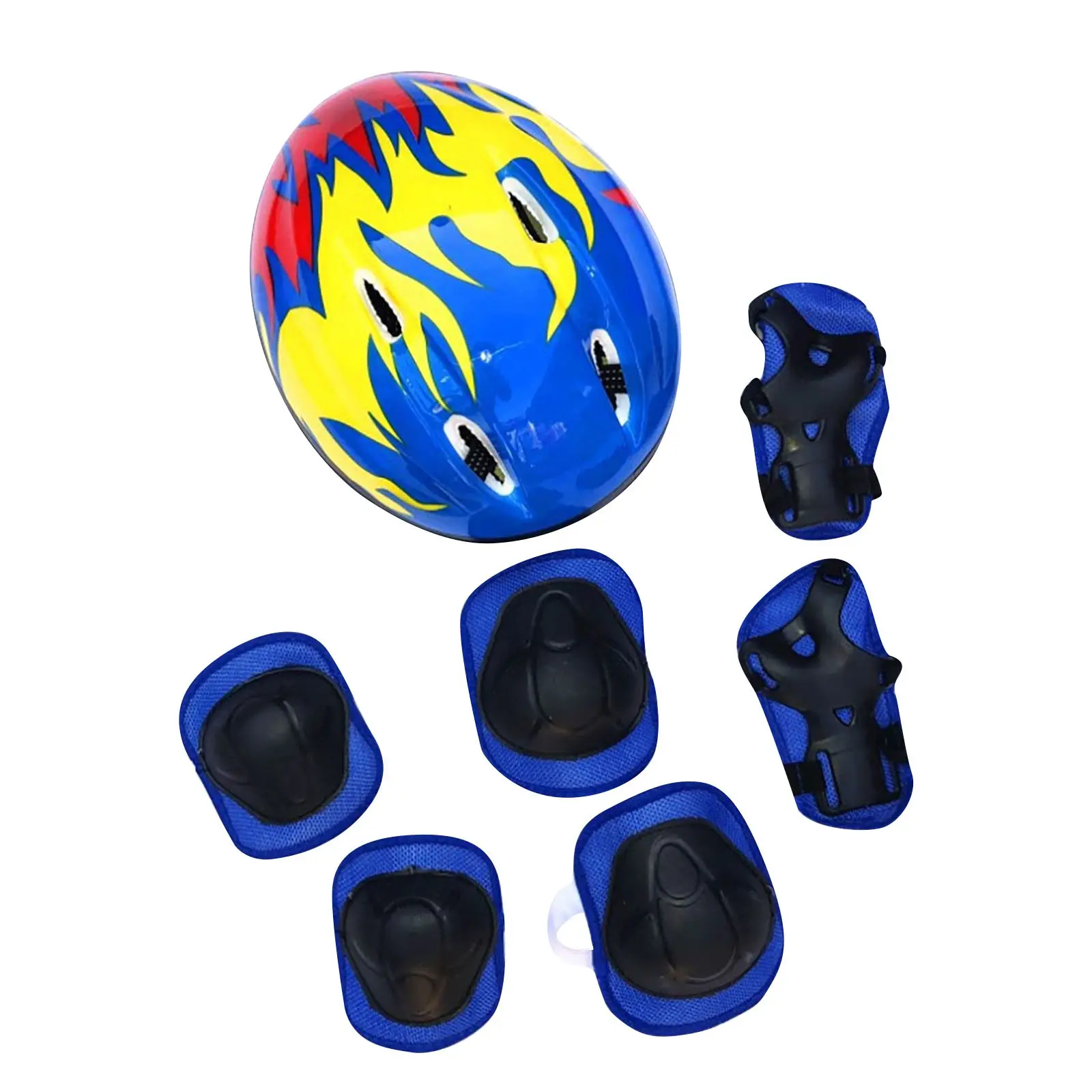 Children Protective Body Gear Safety Protection with Helmet Impact Resistant 7 in 1 Shock-absorbing Breathable for Outdoor Sport