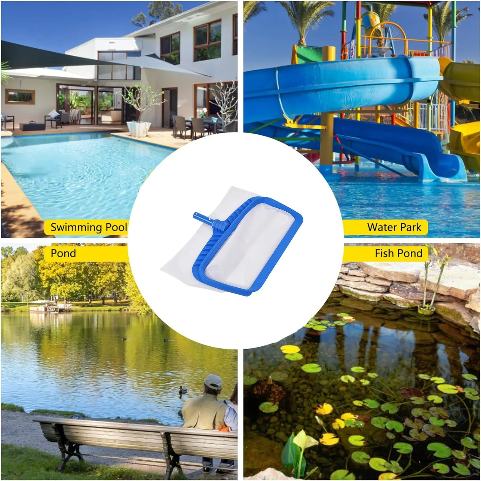 Swimming Pool Fine Mesh Leaf Skimmer Net Above Ground Pool Maintenance Pools Hot Tub Spas and Fountains Surface Cleaning Tools