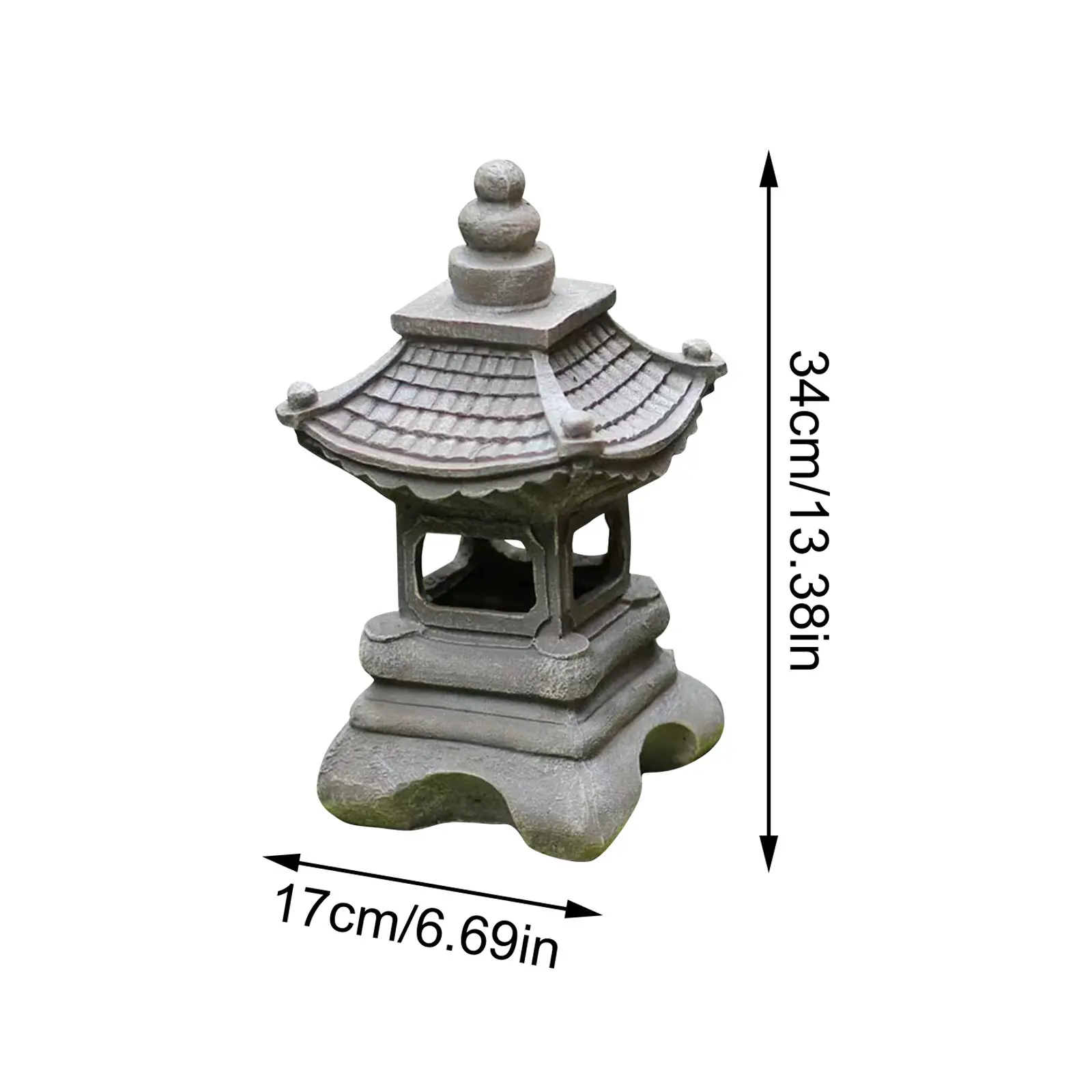 Pagoda Statues Outdoor Solar Powered Statue Japanese Garden Decor Outdoor Zen Garden Lantern Flickering LED Garden Light