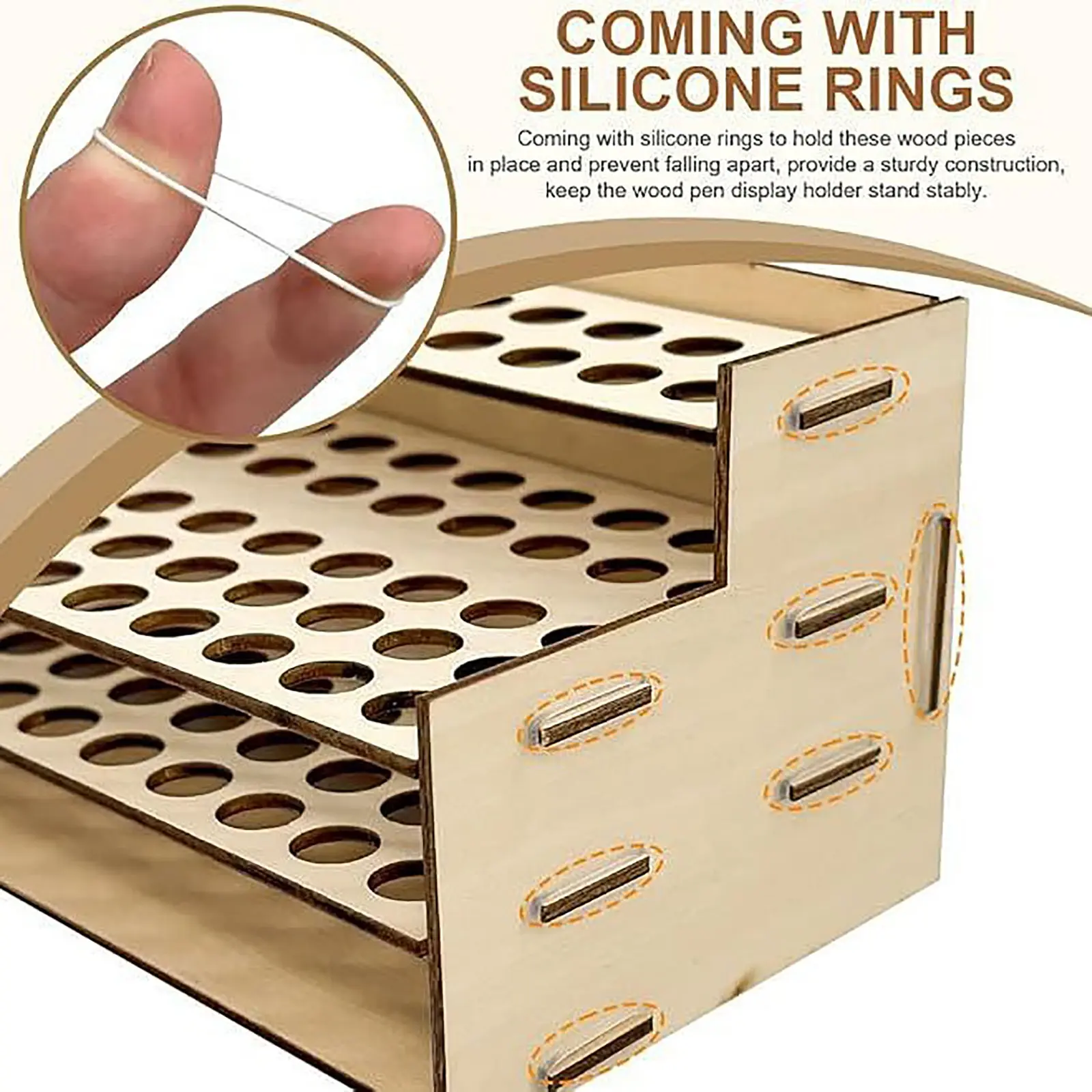 Wooden Frame Paint Brush Holder 75 Holes DIY Watercolor Brush Rack Household Saving Space Desk Organizer Colored Pencils