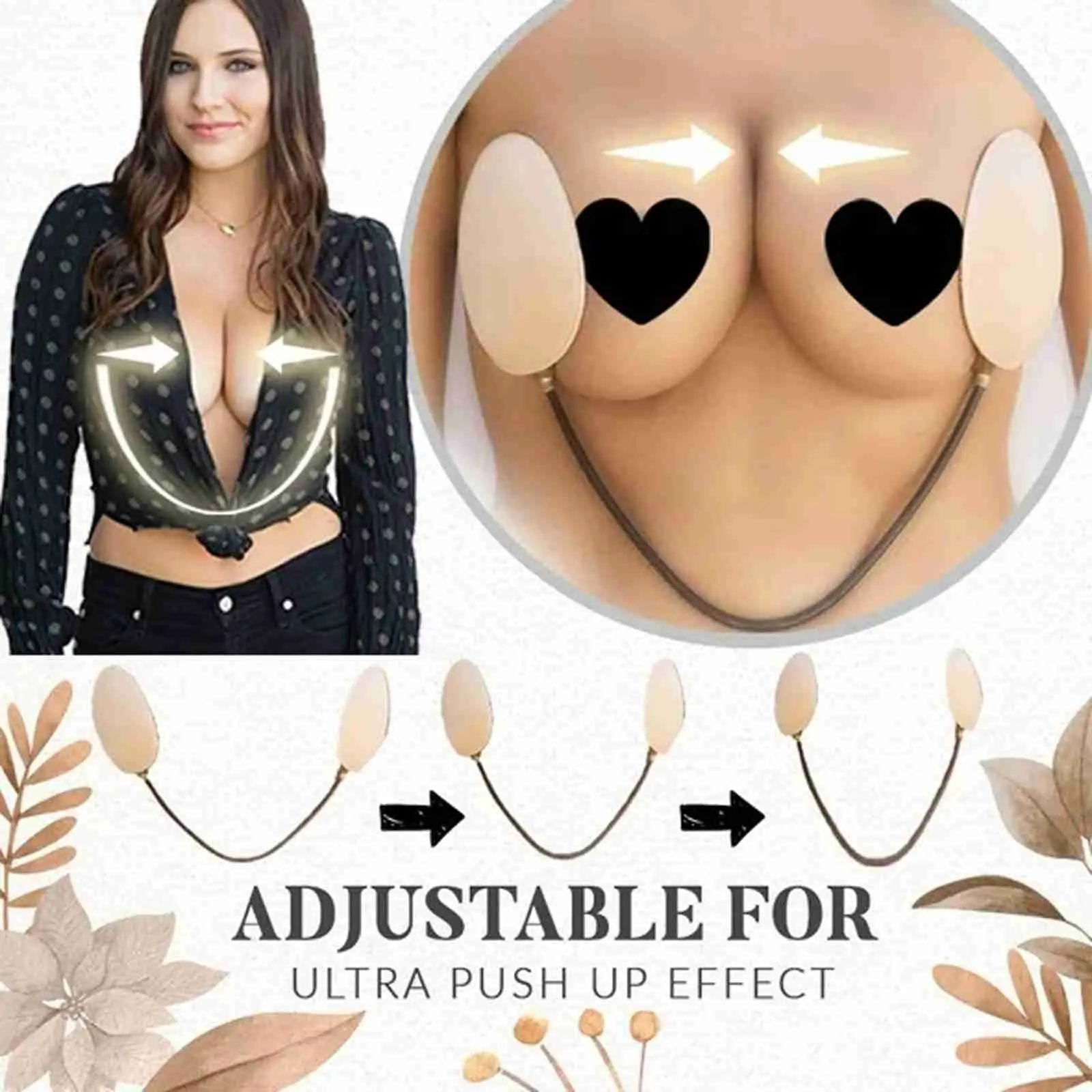 1PC Shaped Silicone Chest Stickers Lift Up Nude Bra Self Adhesive Strapless Breast Petals Invisible Cover Pad Underware