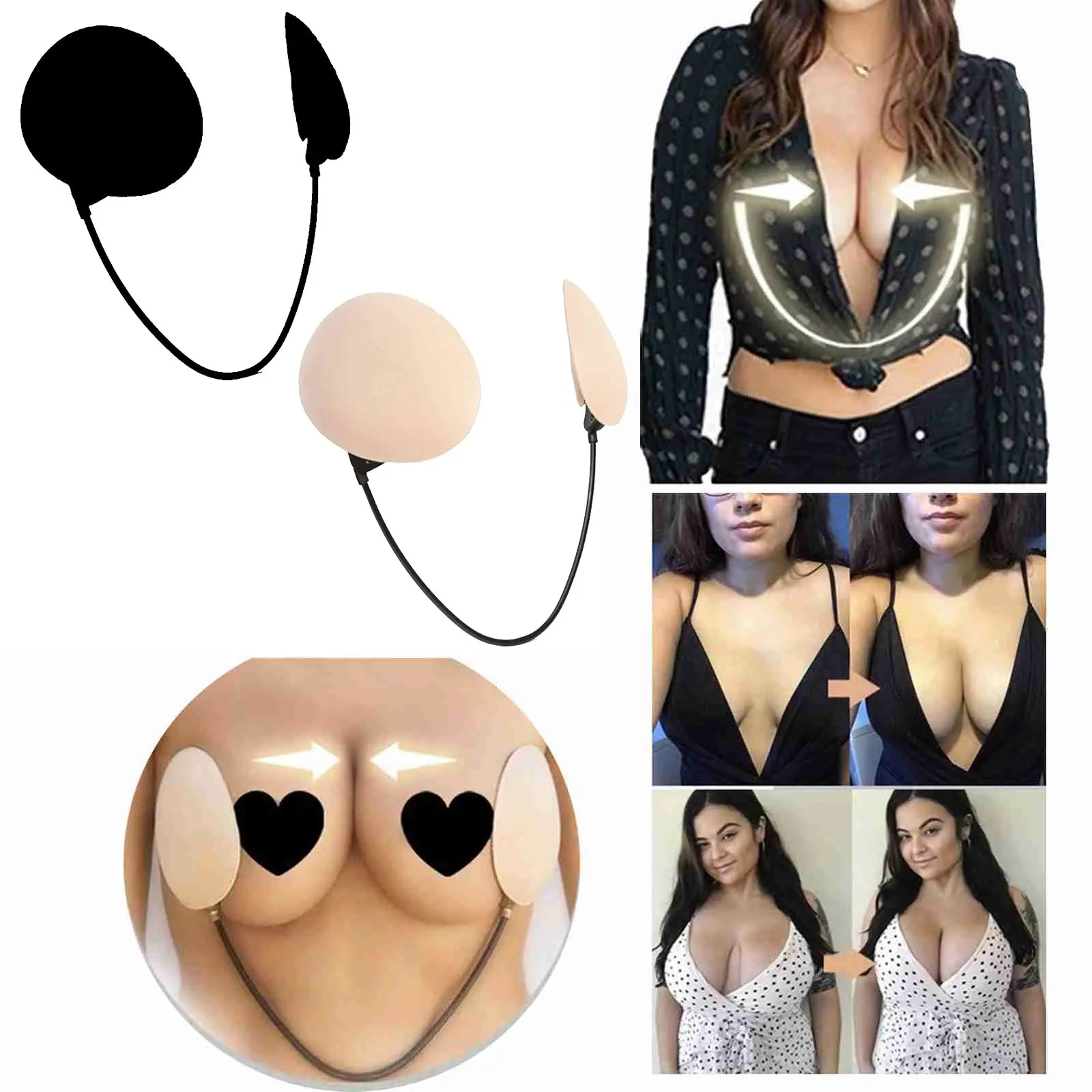 1PC Shaped Silicone Chest Stickers Lift Up Nude Bra Self Adhesive Strapless Breast Petals Invisible Cover Pad Underware