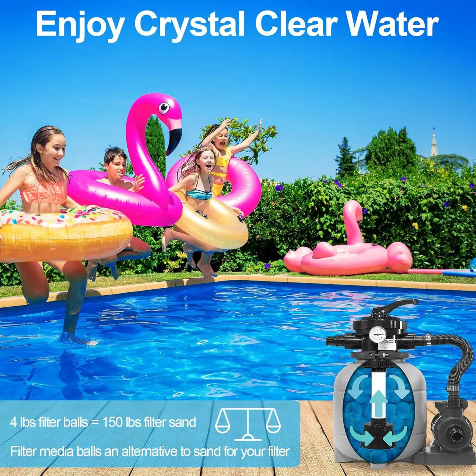 New Swimming Pool Filter Ball, A Newly Upgraded And Efficient To Swimming Pool Filter Sand, Reusable Environmentally Filter Ball