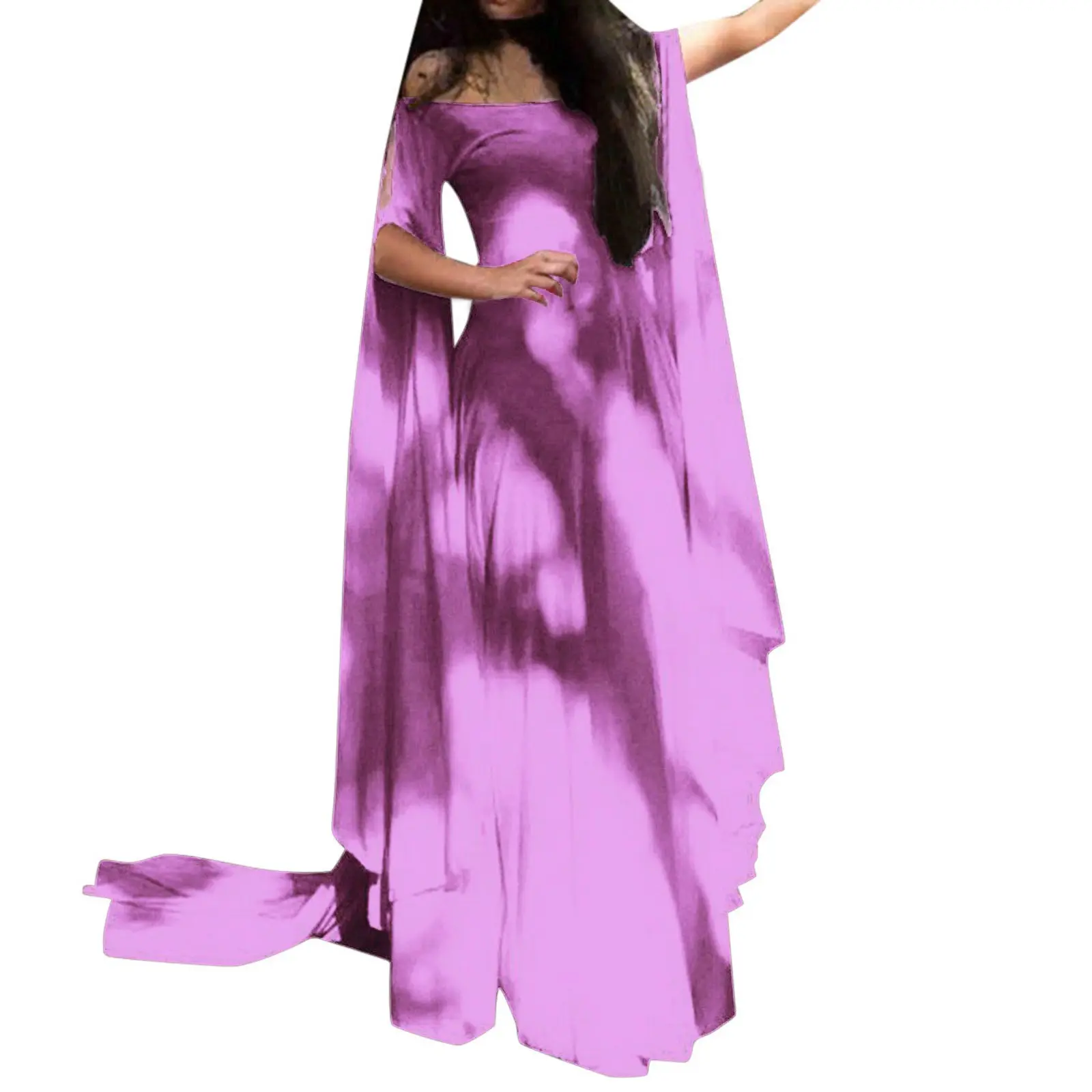 Women Halloween Dress Retro Cosplay Vintage Party Club Elegante Solid Off Shoulder Dress Maxi Funny Halloween Elf Dress