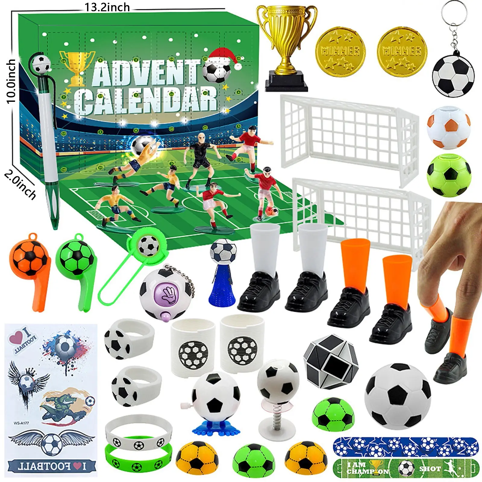 Building Blocks Christmas Advent Calendar Box Toy football Theme Building Bricks Model Countdown Calendar for kids Xmas Gift