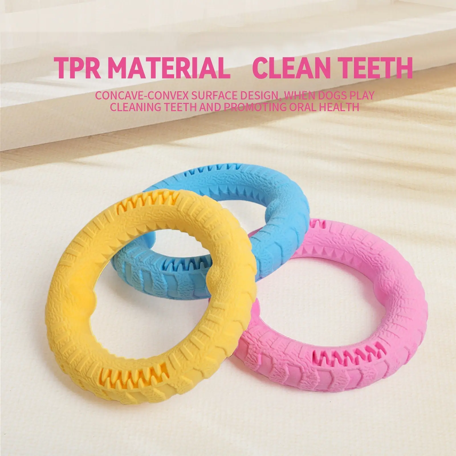 Floating Water Dog Toys Pet Flying Disk Training Ring Interactive Toy Puller Resistant Aggressive Chewing for Small Medium Dogs