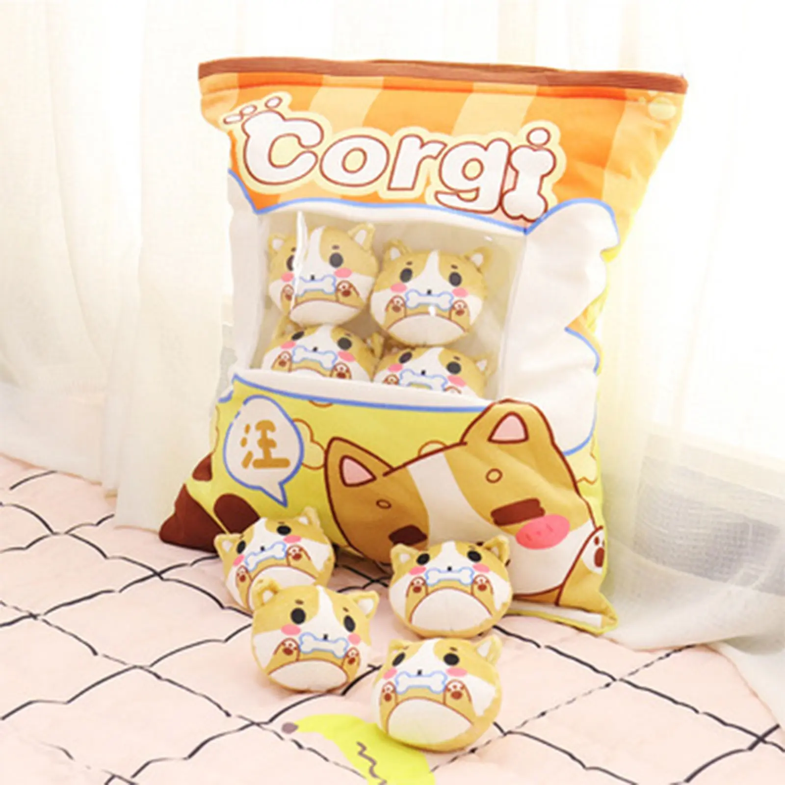 Cartoon A Bag Of Snacks Doll Throw Pillow Internet Celebrity Ins Snack Bag Plush Toy Creative Office Pillow Lovely Holiday Gifts