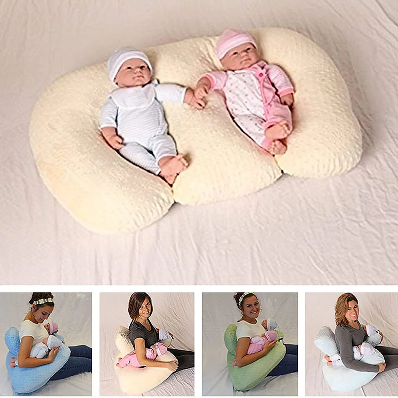 Pregnancy Pillow Twin Anti-spitting Feeding Waist Cushion Baby Pillow Multifunctional Nursing Pillow for Breastfeeding Mom