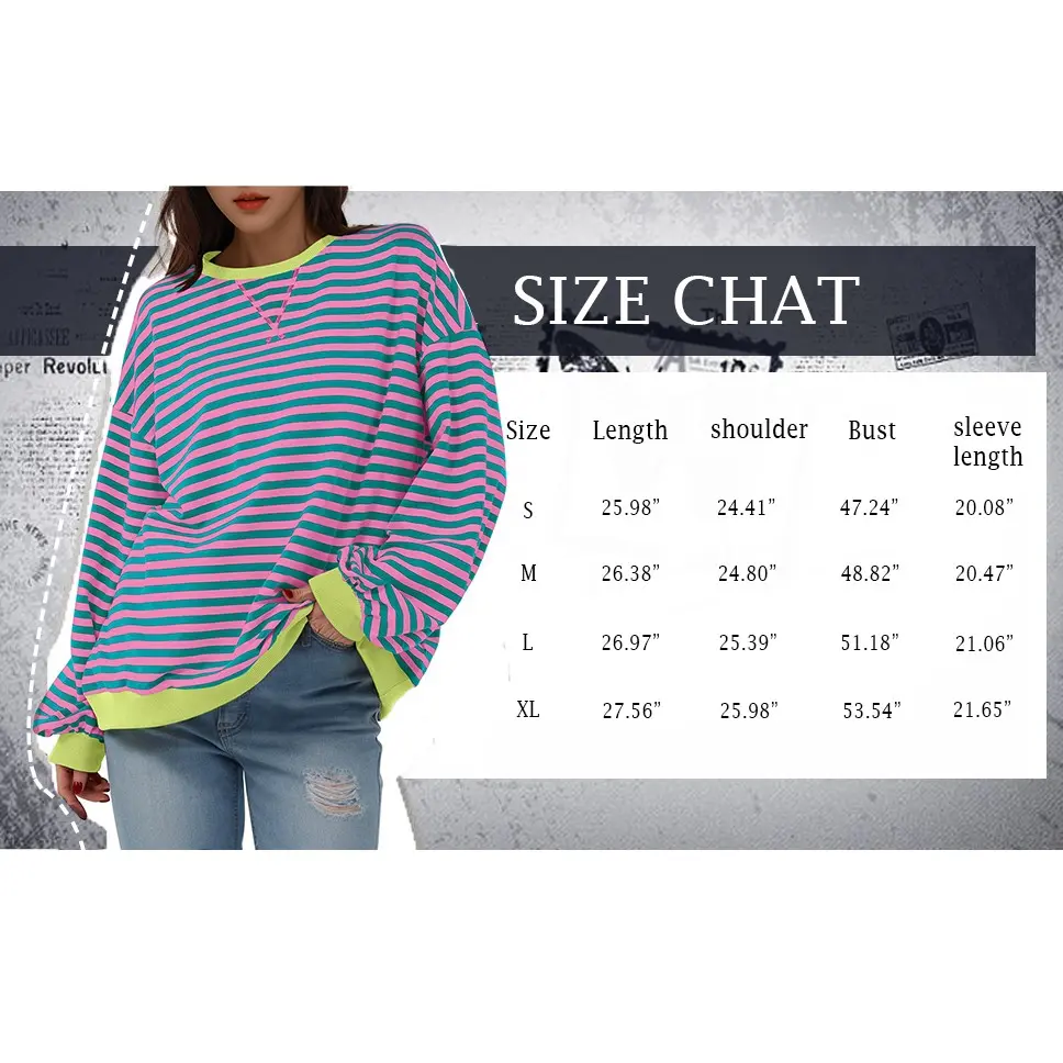 Korean Style Contrast Color Simple Striped T-shirt for Women 2024 Spring Long Sleeve Women's Oversize T-shirt Long Sleeve Tops