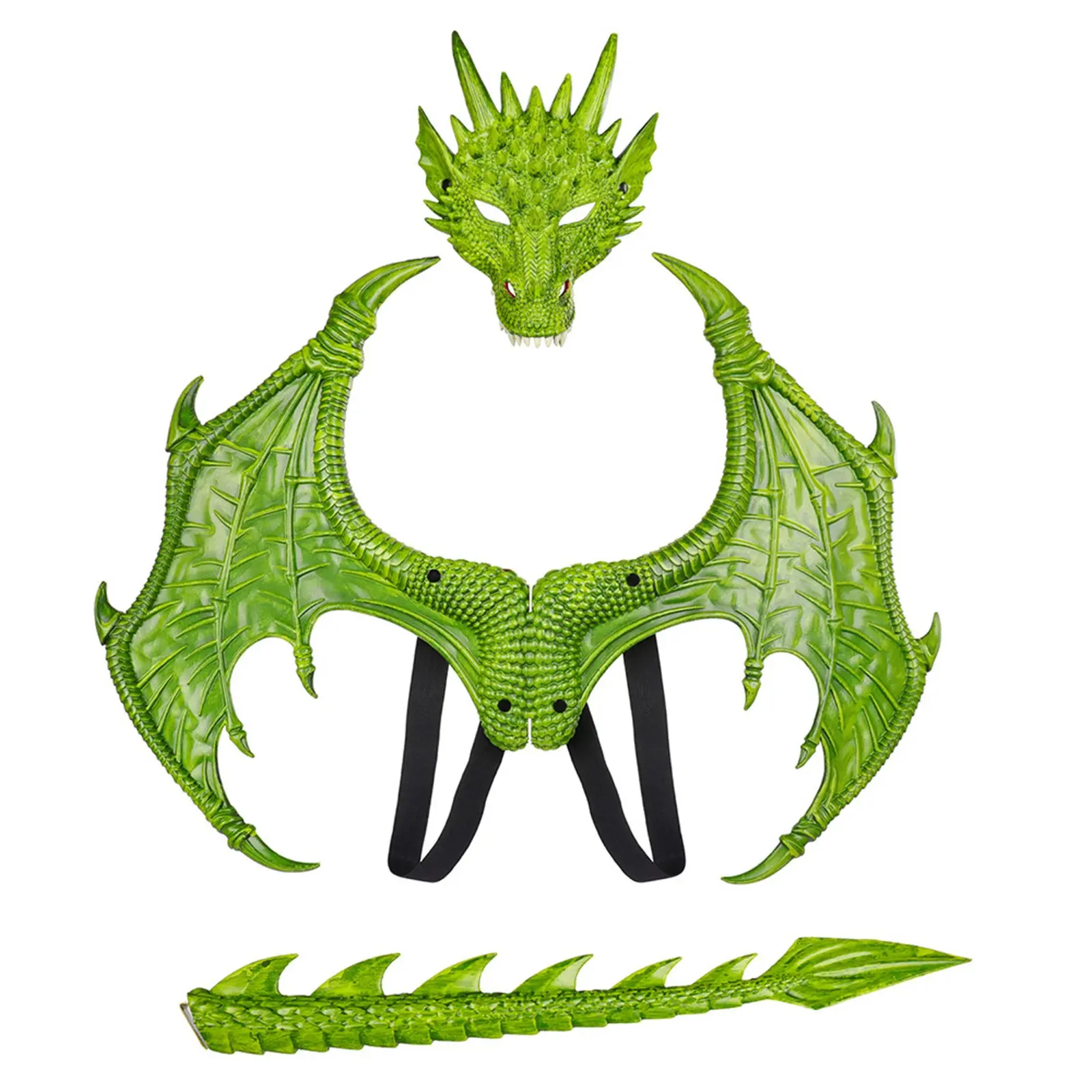 Adult Boy and Girl Kids Halloween Decoration Carnival Party Animal Costume Dragon Cosplay Masquerade Face Mask and Wings