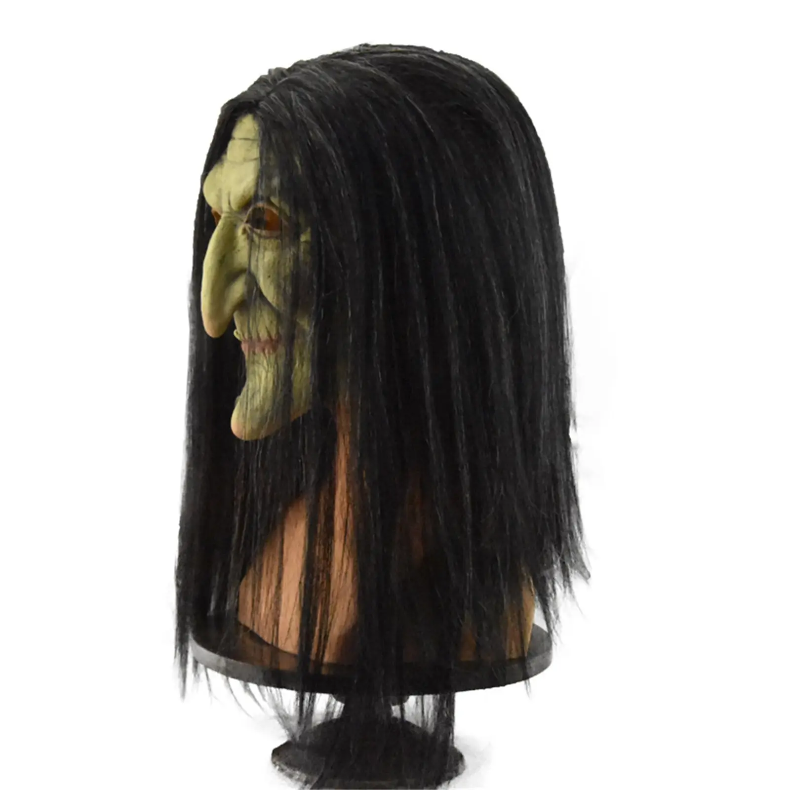 Scary Old Witch Mask Latex with Hair Halloween Fancy Dress Grimace Party Costume Cosplay Masks Props Adult One size