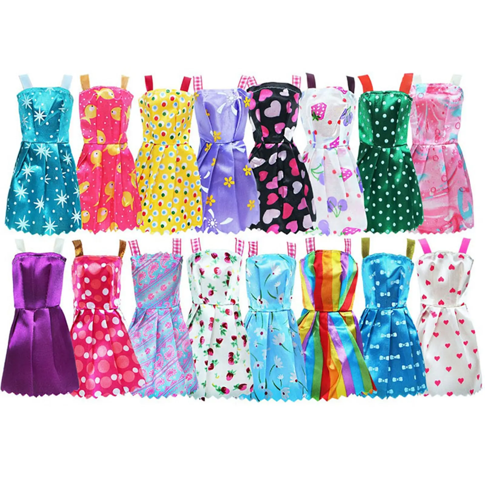 10Sets Doll Dress Outfit Dress Fashion Coat Hats Sweater Pant Clothing For Doll Clothes Doll Accessories Girl's Toy Gifts