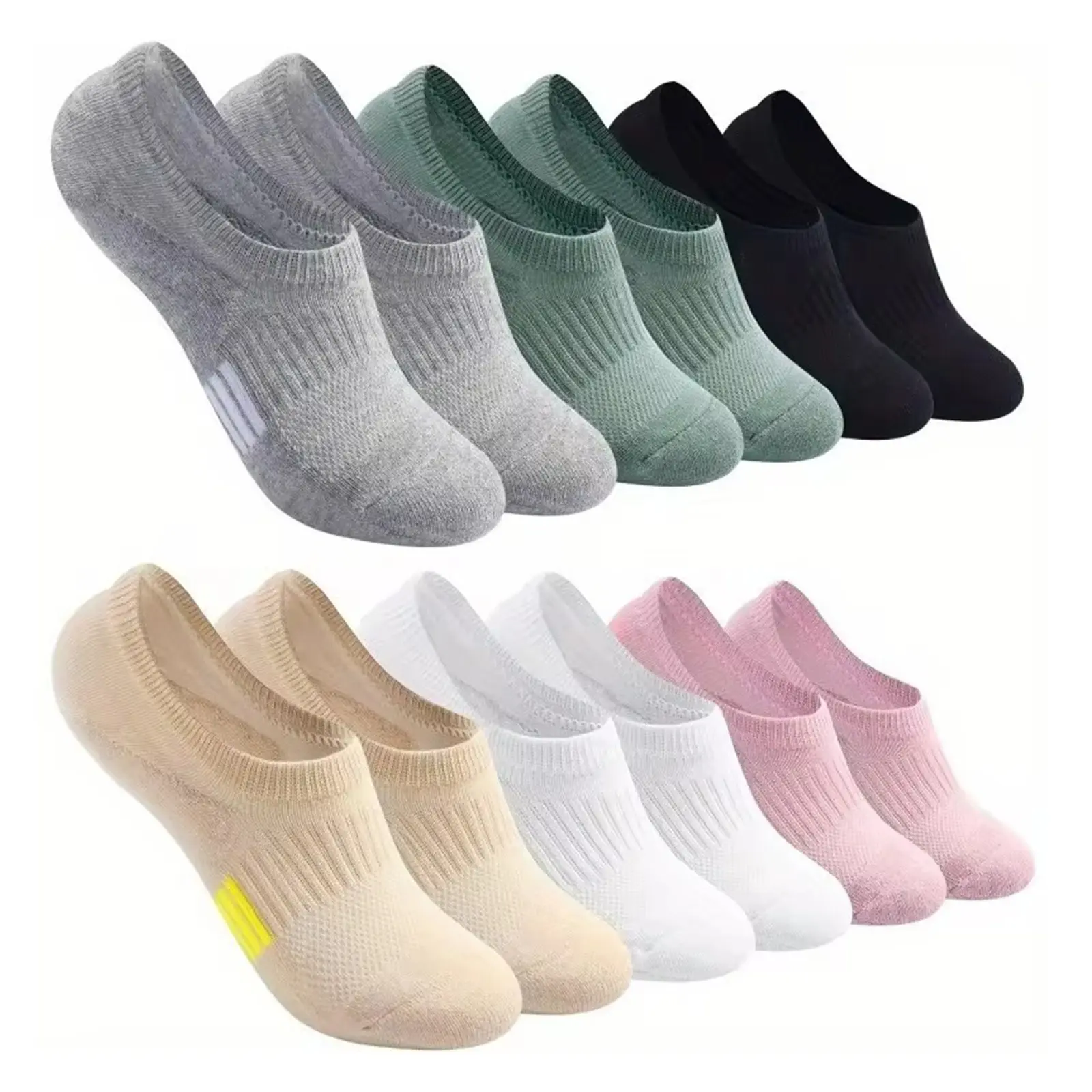 6Pairs No Show Socks Womens Cushioned Low Cut Athletic Hidden Liner for Sneakers Ankle Invisible Running Socks 6 Pairs