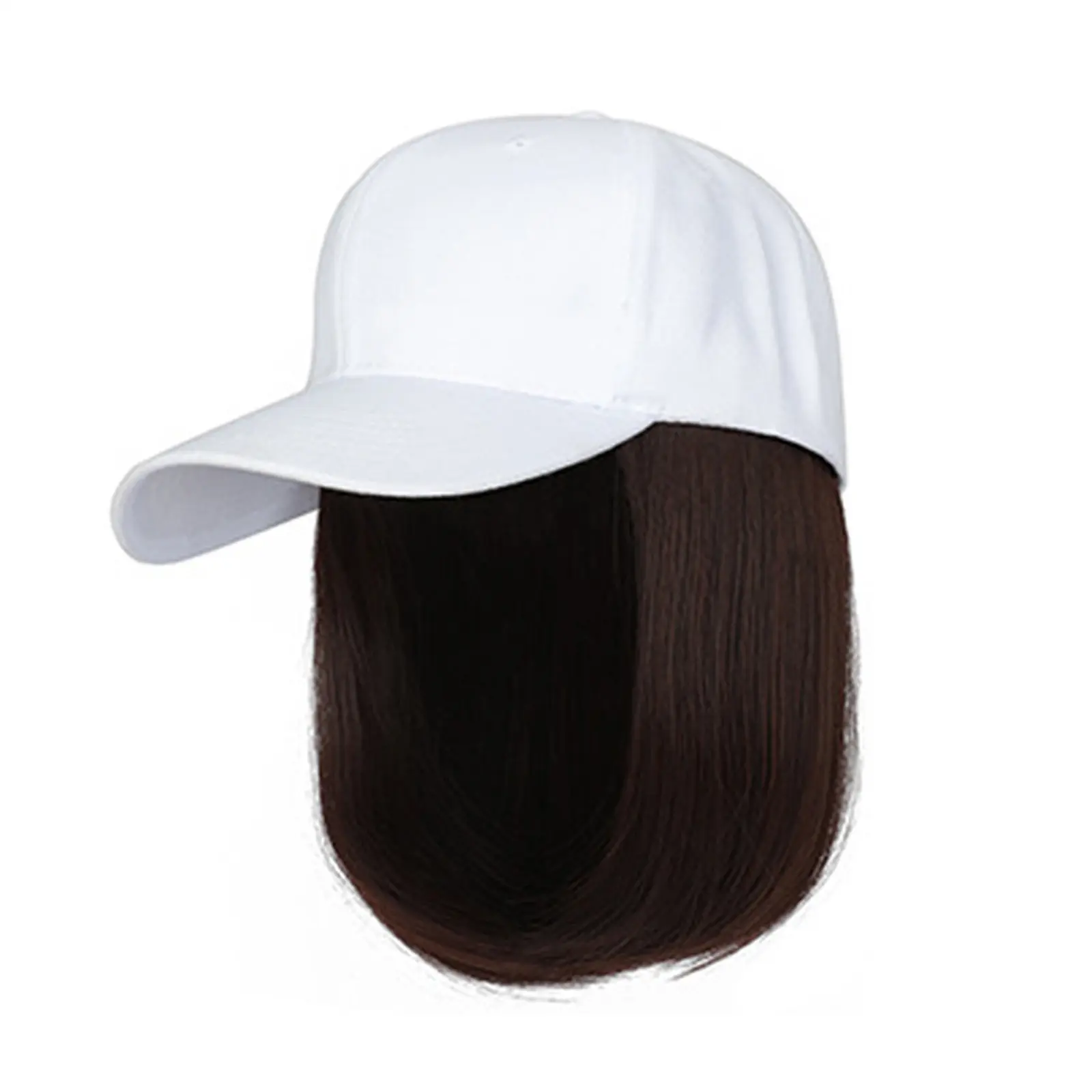 Synthetic Baseball Wig Bob Wig Black Hat Wigs Cap With Hair Naturally Connect Bob Hair Baseball Cap Adjustable