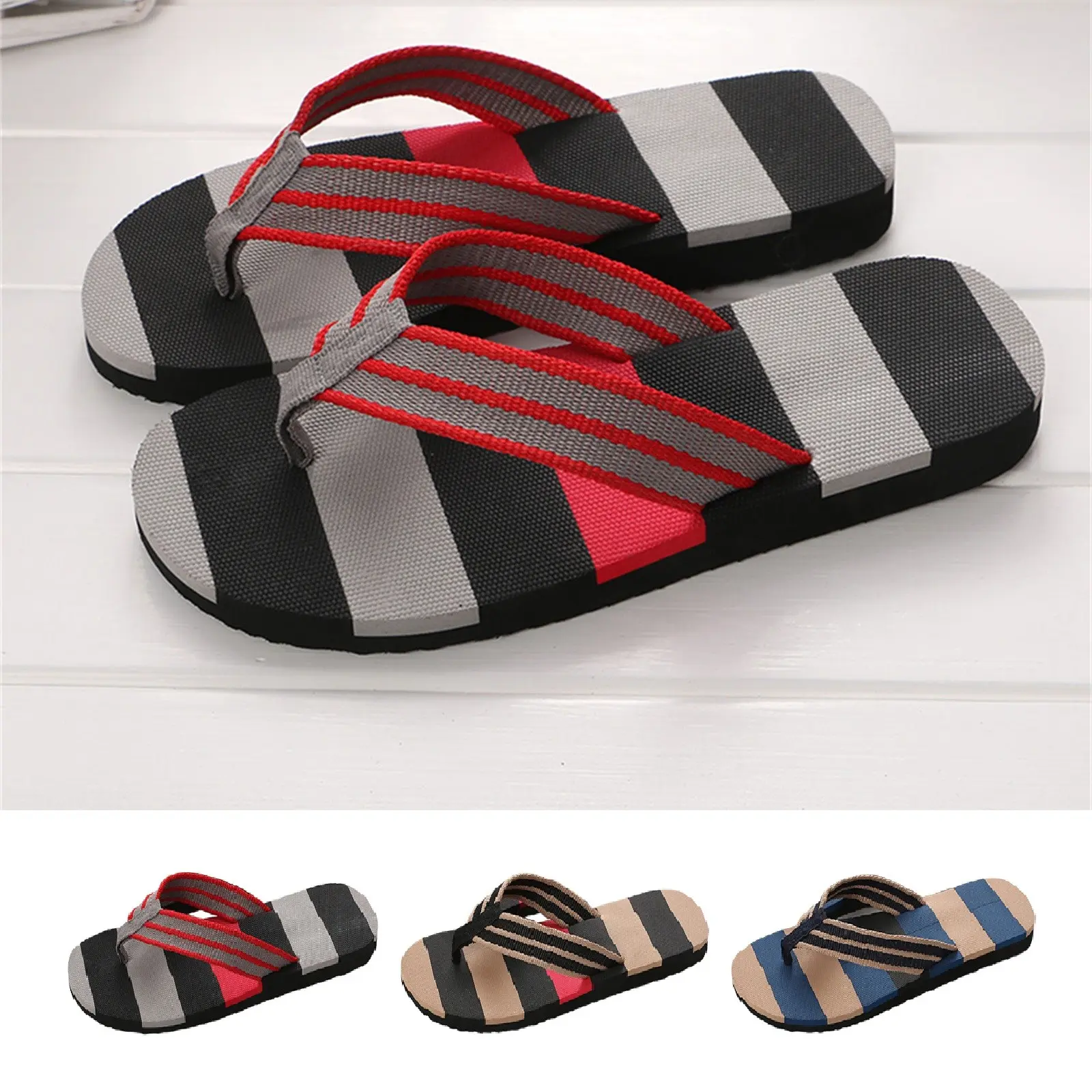 New Men's Slippers Men Summer Shoes Mixed Colors Sandals Male Slipper Indoor and Outdoor Flip Flops Casual Beach Shoes for Man