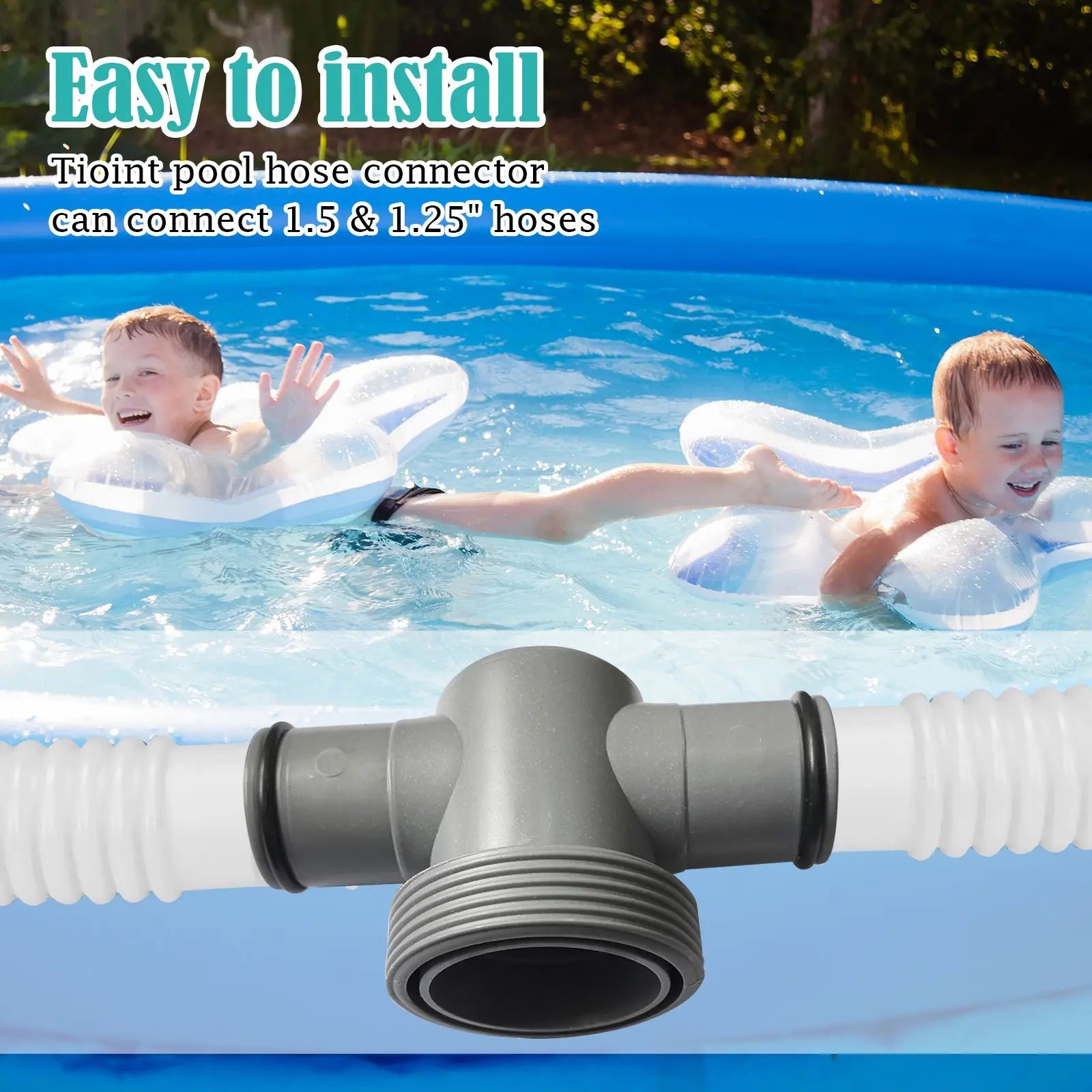 T Joint Filter Pump Garden Irrigation Water Hose Pipe Connectors Swimming Pool Pumps Straight Extension Joint Replacement