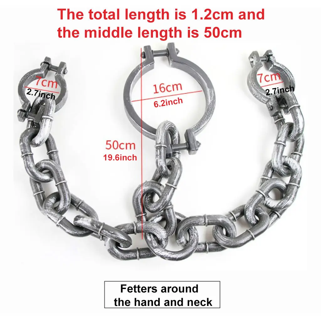 Halloween Performance Props Prisoner Wrist Shackles Prison Handcuffs Chain Links for Halloween Cosplay Costume Party Supplies