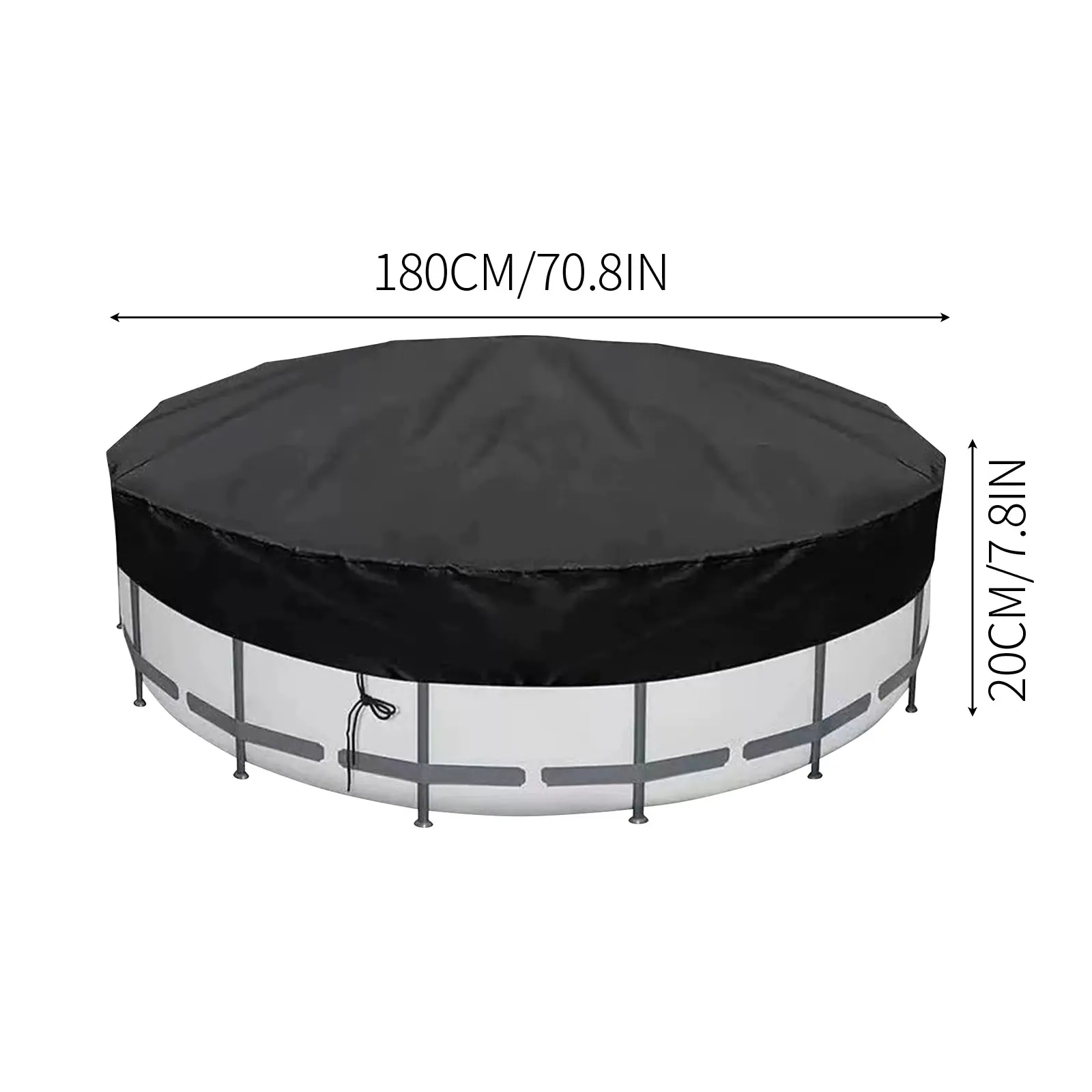 1 Pack 6 FT Round Pool Cover Pool Cover For Above Ground Pools Stock Tank Trampoline Waterproof And Dustproof Snowproof And