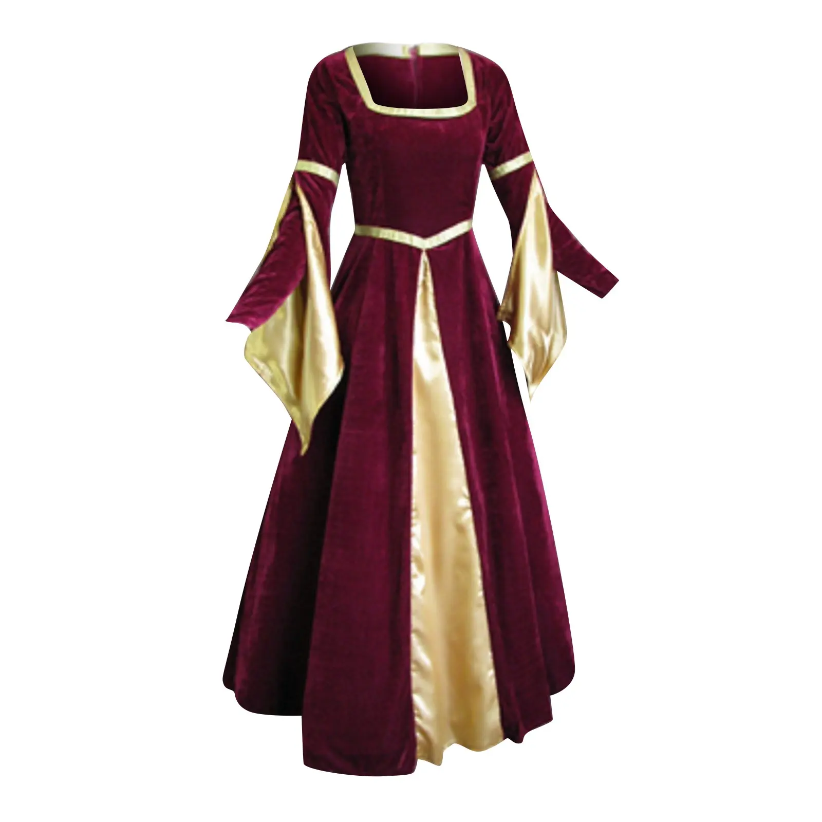 Halloween Cosplay Medieval Renaissance Costumes Princess Flare Sleeve Woman Dress Skinny Retro Palace Gothic Ball Gown Halloween