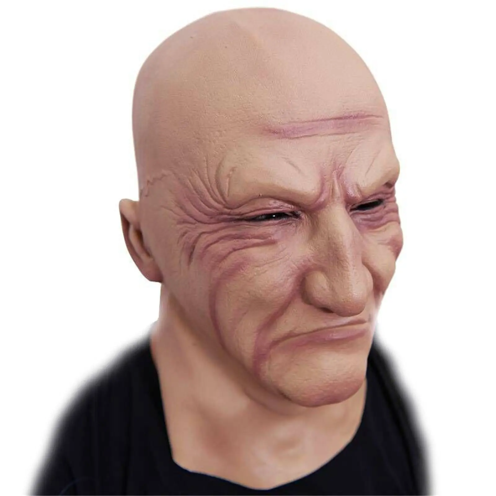 Elderly Woman Man Mask Wrinkle Full for Head Mask Grandpa/Grandma Face Mask Devil Novelty Supplies Halloween Party Cosplay Props