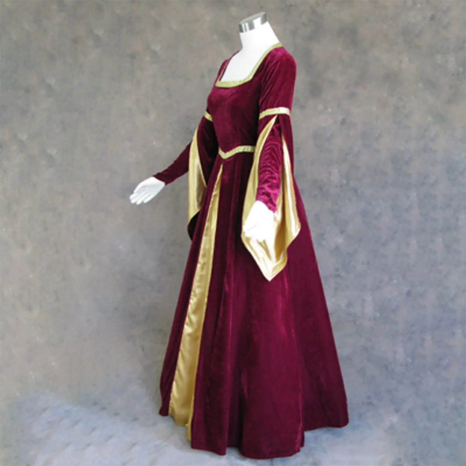 Halloween Cosplay Medieval Renaissance Costumes Princess Flare Sleeve Woman Dress Skinny Retro Palace Gothic Ball Gown Halloween